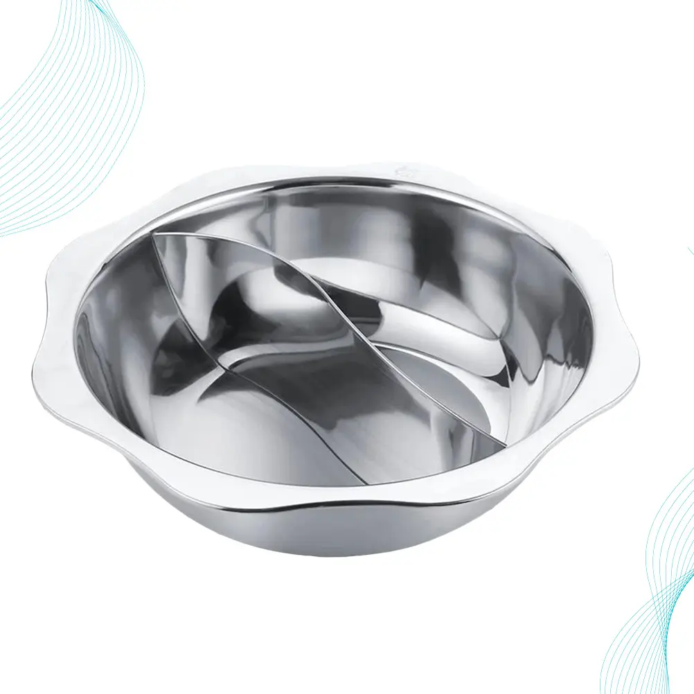 Stainless Steel Hot Pot Cookware Non Stick Easy Clean Divider Suitable Family Party Restaurant Induction Gas Cooker