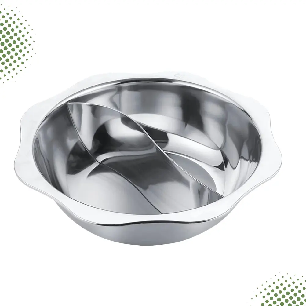 Stainless Steel Hot Pot Cookware Non Stick Easy Clean Divider Suitable Family Party Restaurant Induction Gas Cooker