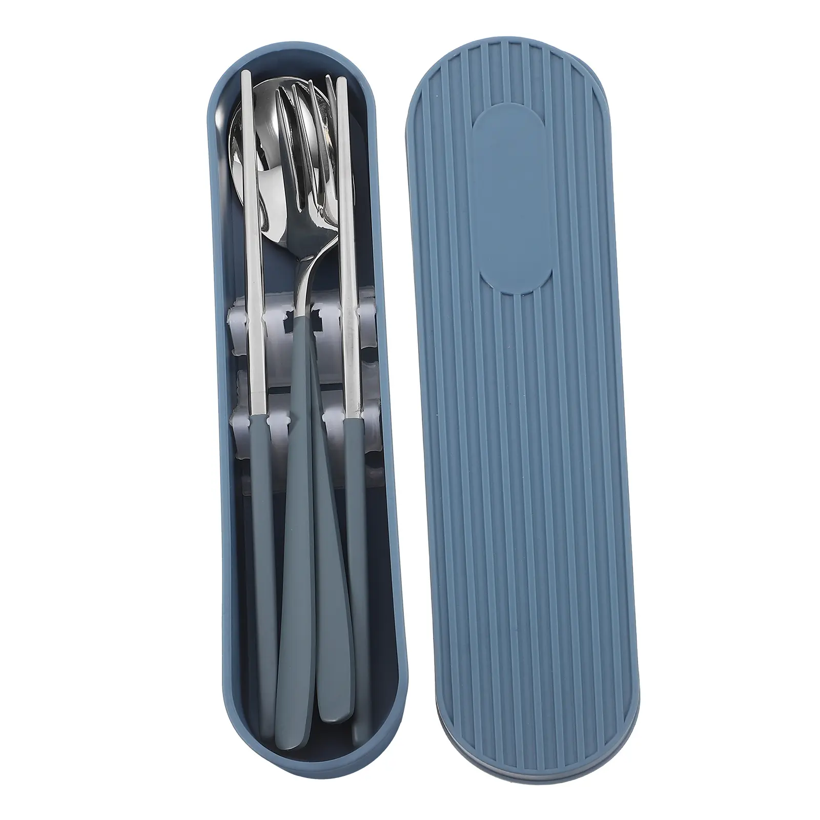 1 set Portable Cutlery Set 304 Stainless Spoon Fork Chopsticks for Picnic Camping Travel Reusable Silverware Case