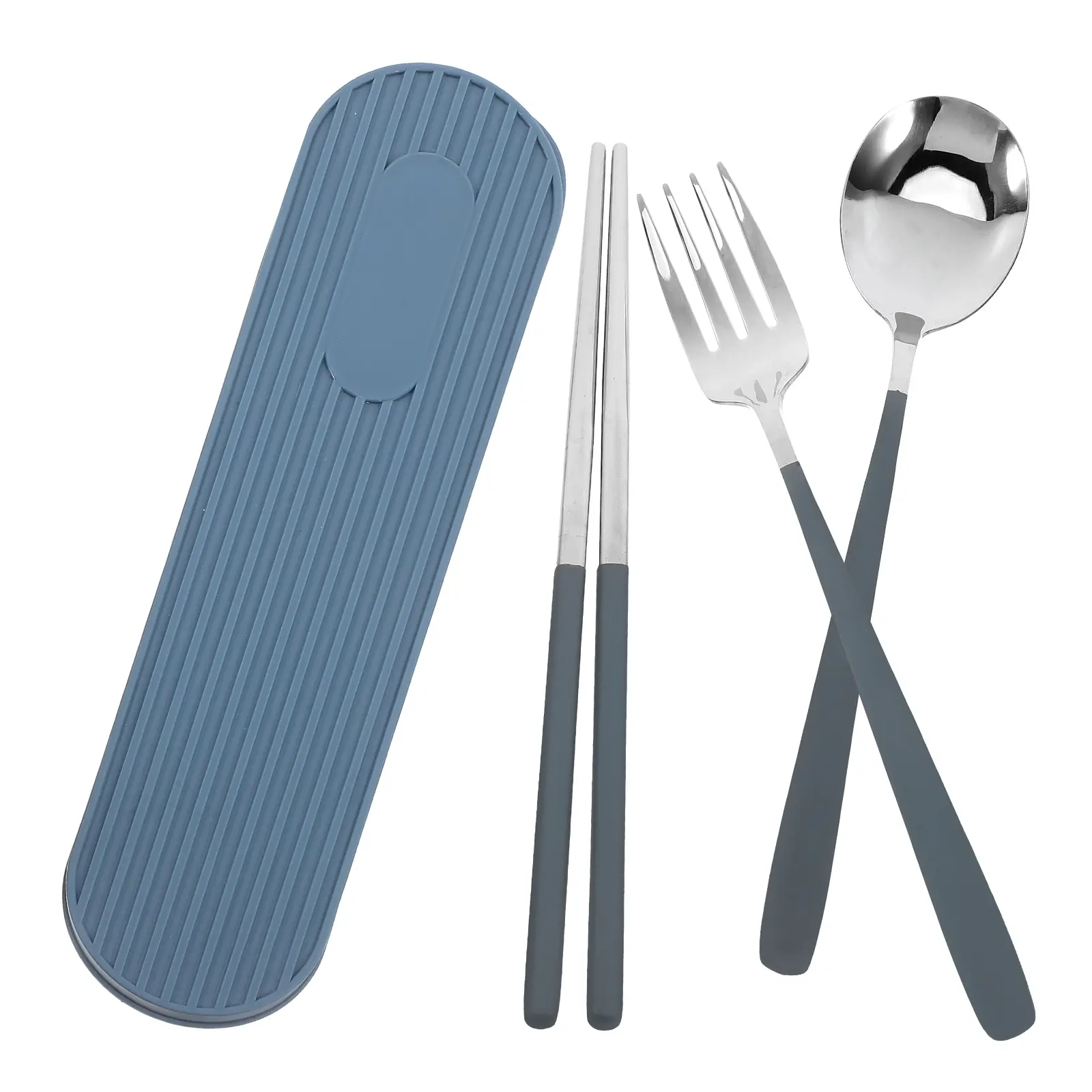 1 set Portable Cutlery Set 304 Stainless Spoon Fork Chopsticks for Picnic Camping Travel Reusable Silverware Case