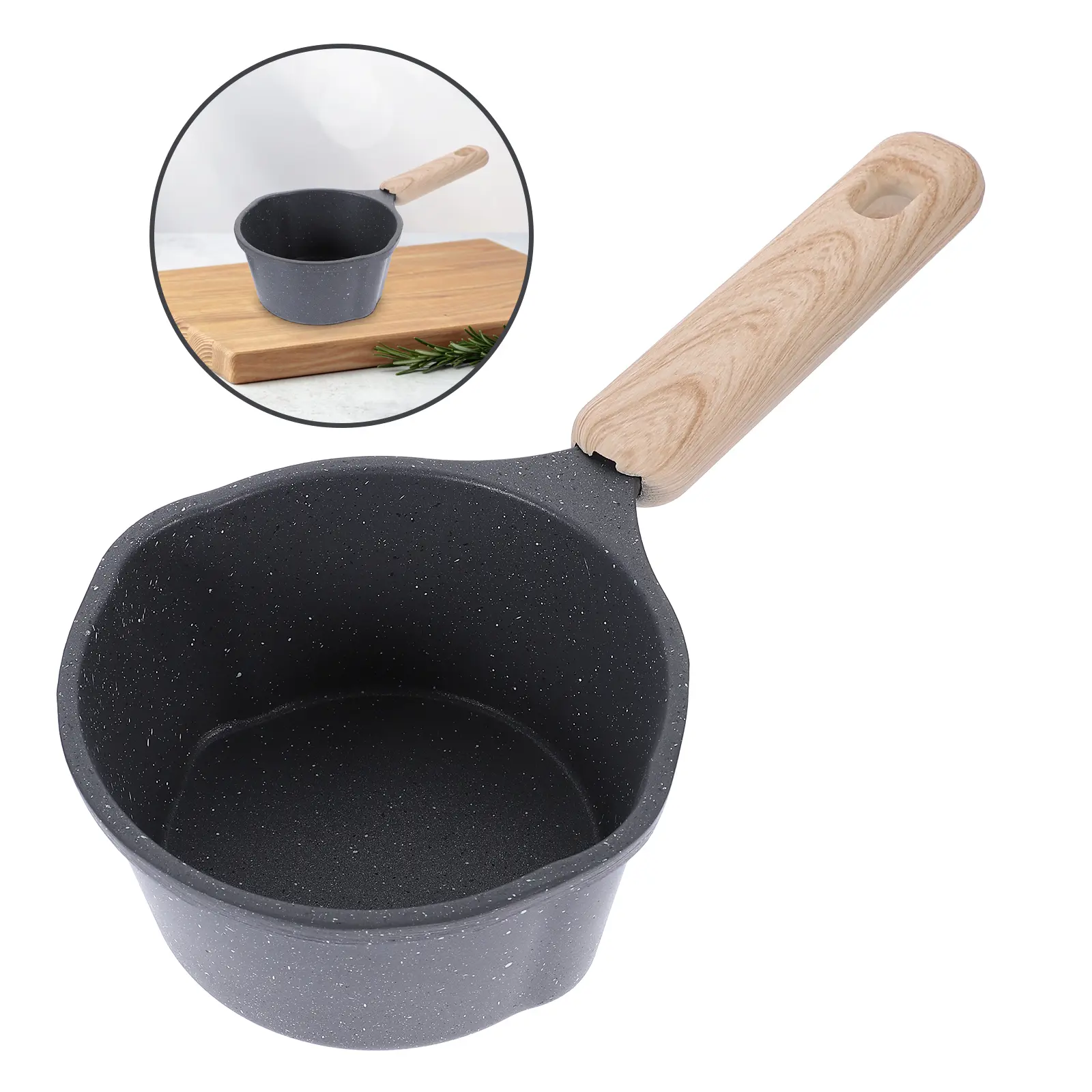 Non Stick Pan Small Induction Saucepan Oil Heating Nonstick Aluminum Fry Cooking Pot Mini Portable Coating Multi