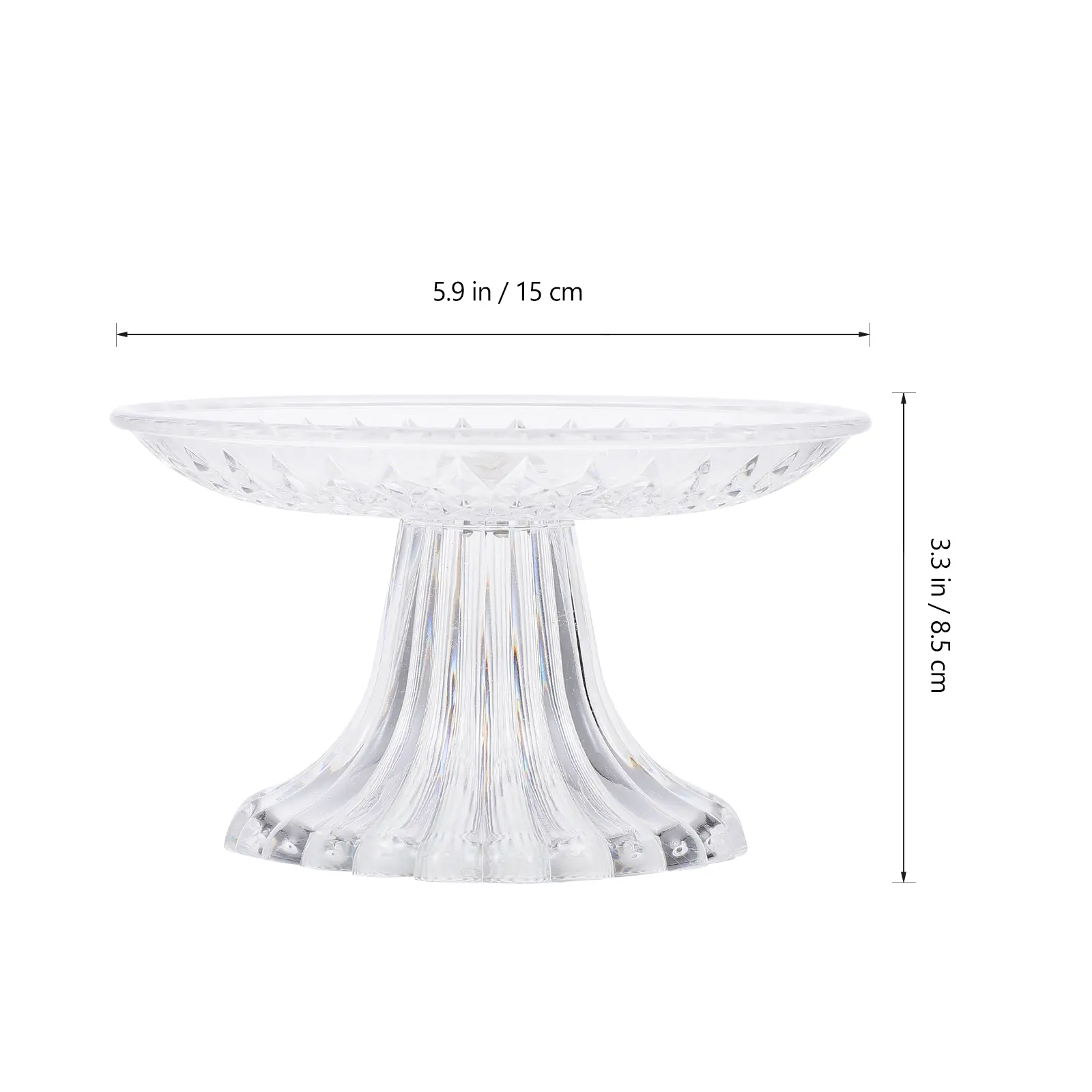 1pc Acrylic Fruit Plate Decorative Tray Display Stand Dessert Bowl Party Wedding Serving Platter Snack Container Light Weight