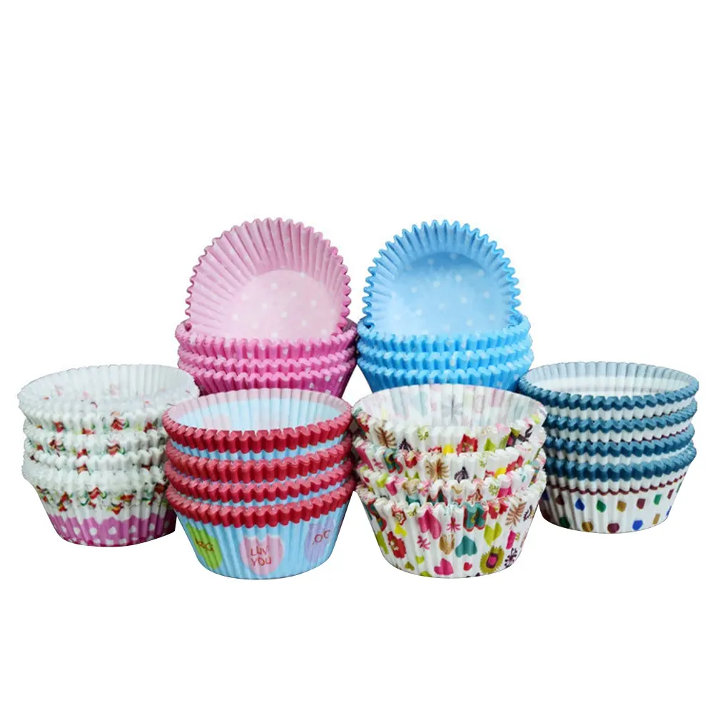80 Pcs Cake Cups Paper Baking Tray Liners Oil Proof Cupcake Wrappers Holders Chic Vintage Parties