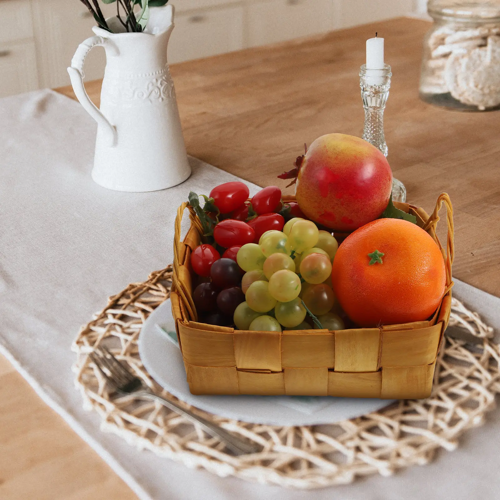 Portable Storage Basket H held Wooden Container for Bread Eggs Sundries Large Capacity Home ganizer Eco friendly Sturdy Design