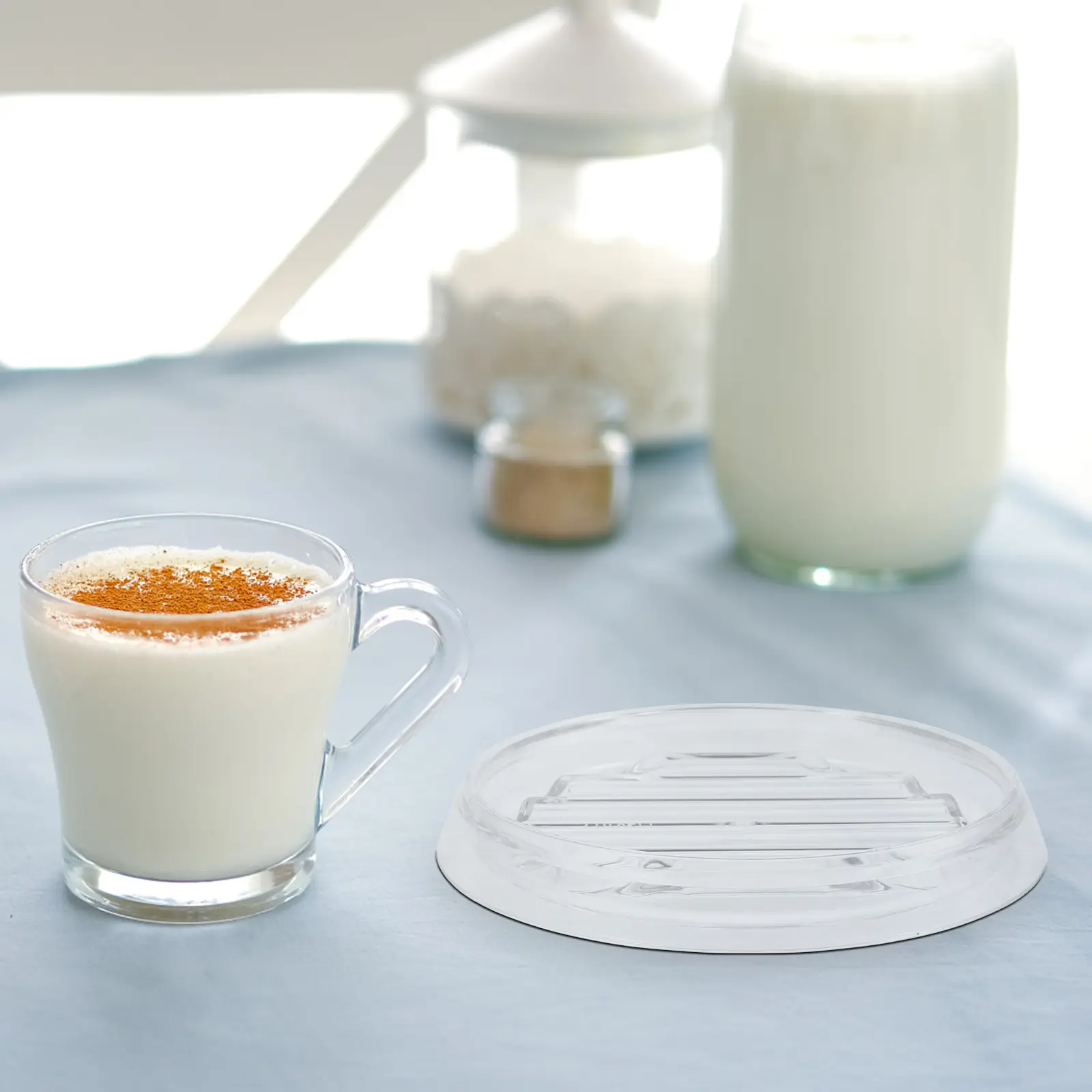Round Water Pitcher Saucer Coaster Protecting Iced Tea Jug Mat Place Mats Cup Placemat Non Slip Heat Resistant Sturdy PP