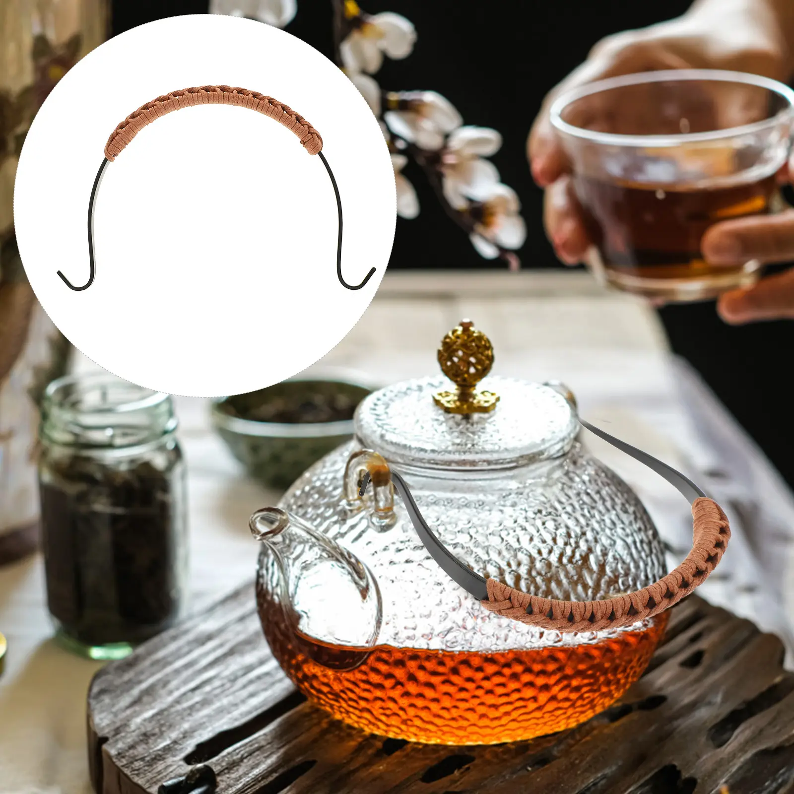 Teapot H 11CM Woven Hemp Rope Ergonomic Daily Use Kettle Accessories Retro Wear Resistant Replacement