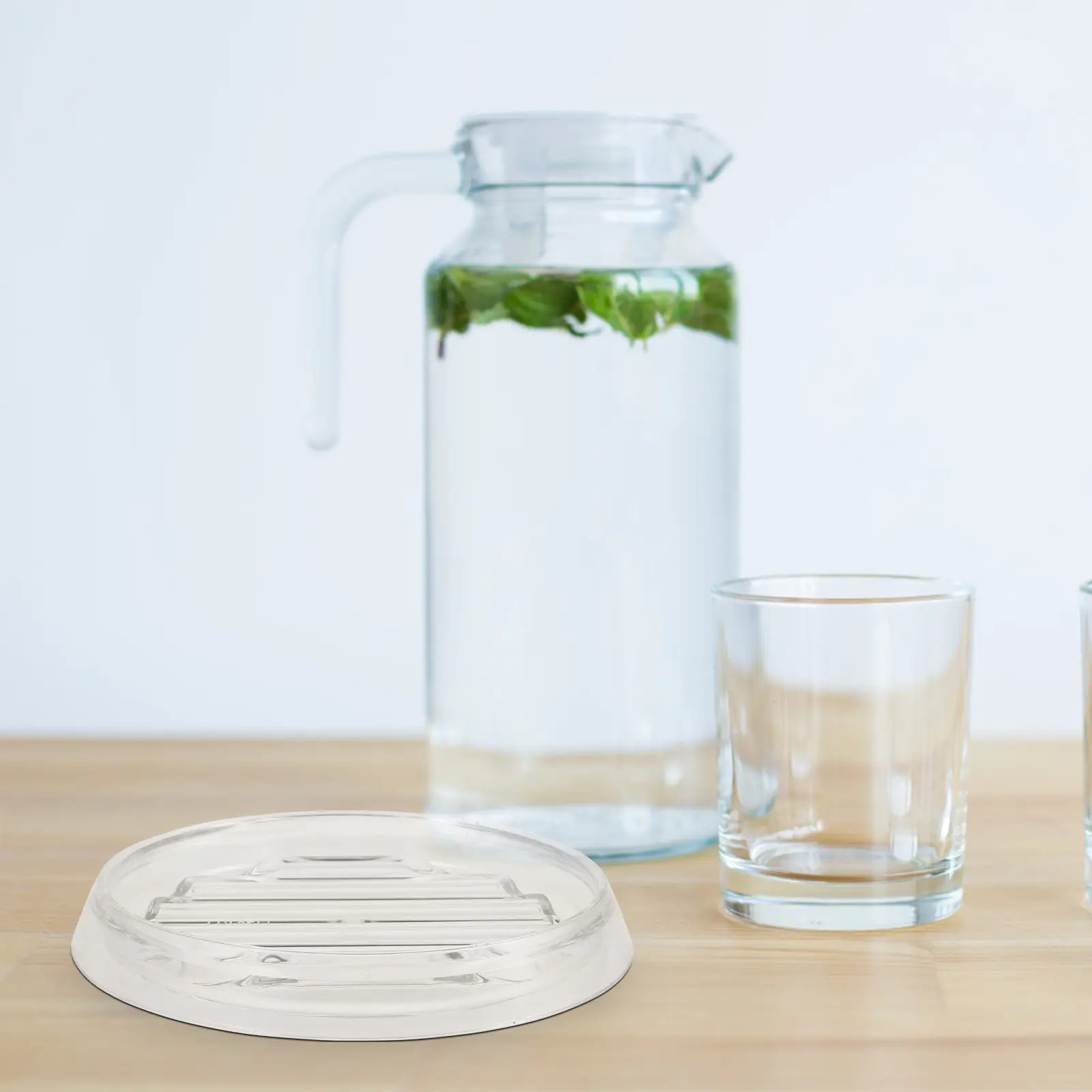 Round Water Pitcher Saucer Coaster Protecting Iced Tea Jug Mat Place Mats Cup Placemat Non Slip Heat Resistant Sturdy PP