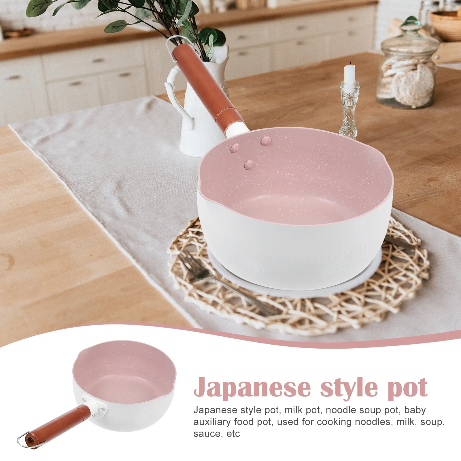 Maifan Stone Milk Complementary Food Pot Aluminium Soup Pan Cooking Pot Smooth Easy Clean Use Breakfast Milk Heating
