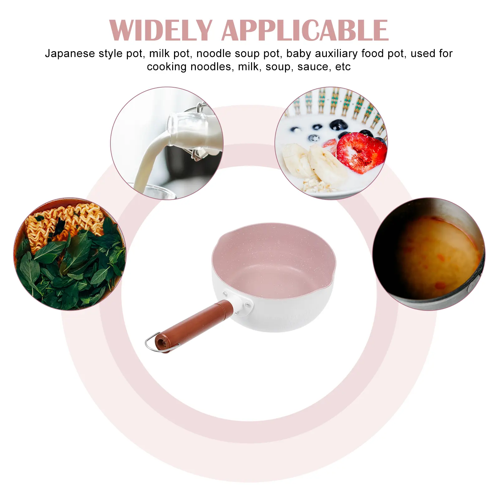 Maifan Stone Milk Complementary Food Pot Aluminium Soup Pan Cooking Pot Smooth Easy Clean Use Breakfast Milk Heating