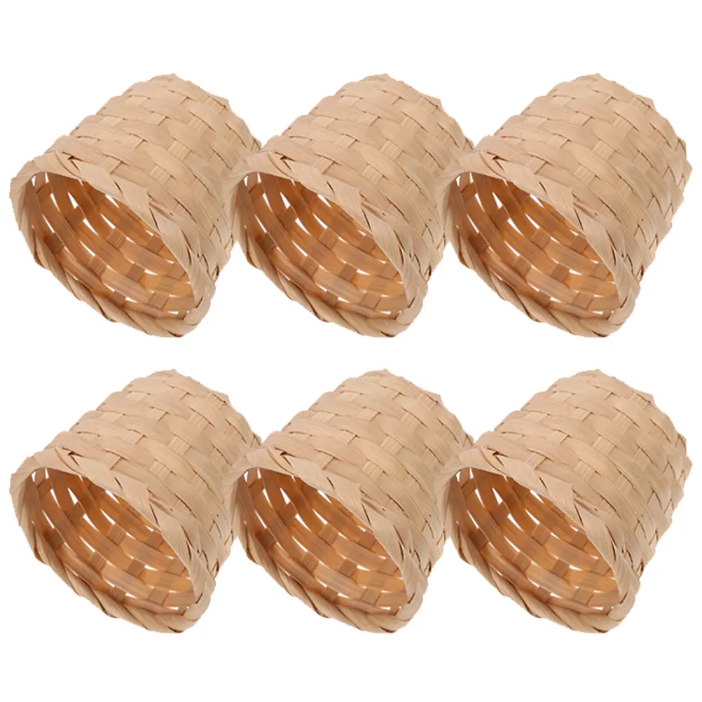 6 Pcs Household Bamboo Storage Basket Baby Baskets Sundries Organizer Mini Woven