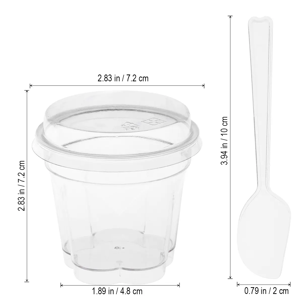 10 Sets Jelly Cup Appetizer Desert Cups for Party Mini Ice Cream Dish Parfait Disposable Dessert Flowerpot