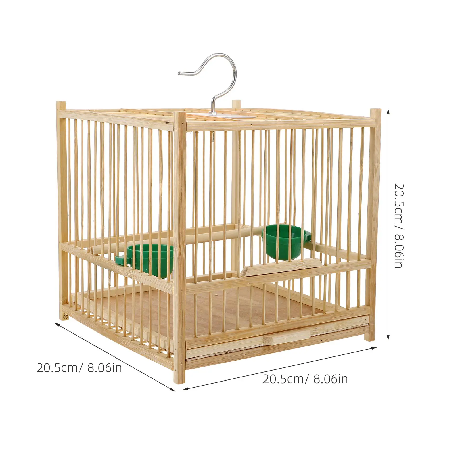 Bamboo Birdcage Small Bird Cage With Hanging Hook Durable Bamboo Material Comfortable Space Bird Cages Nests Pet Products
