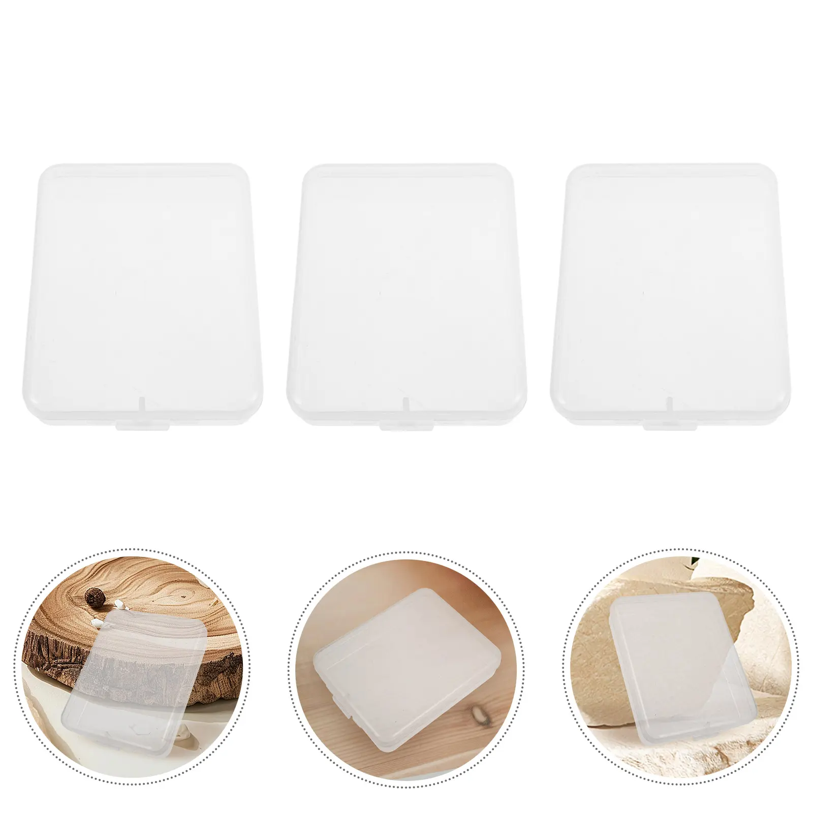 3pcs Travel Pad Holder Small Clear Plastic Storage Boxes for Cotton Pads Swabs Containers Bath Travel Multifunctional