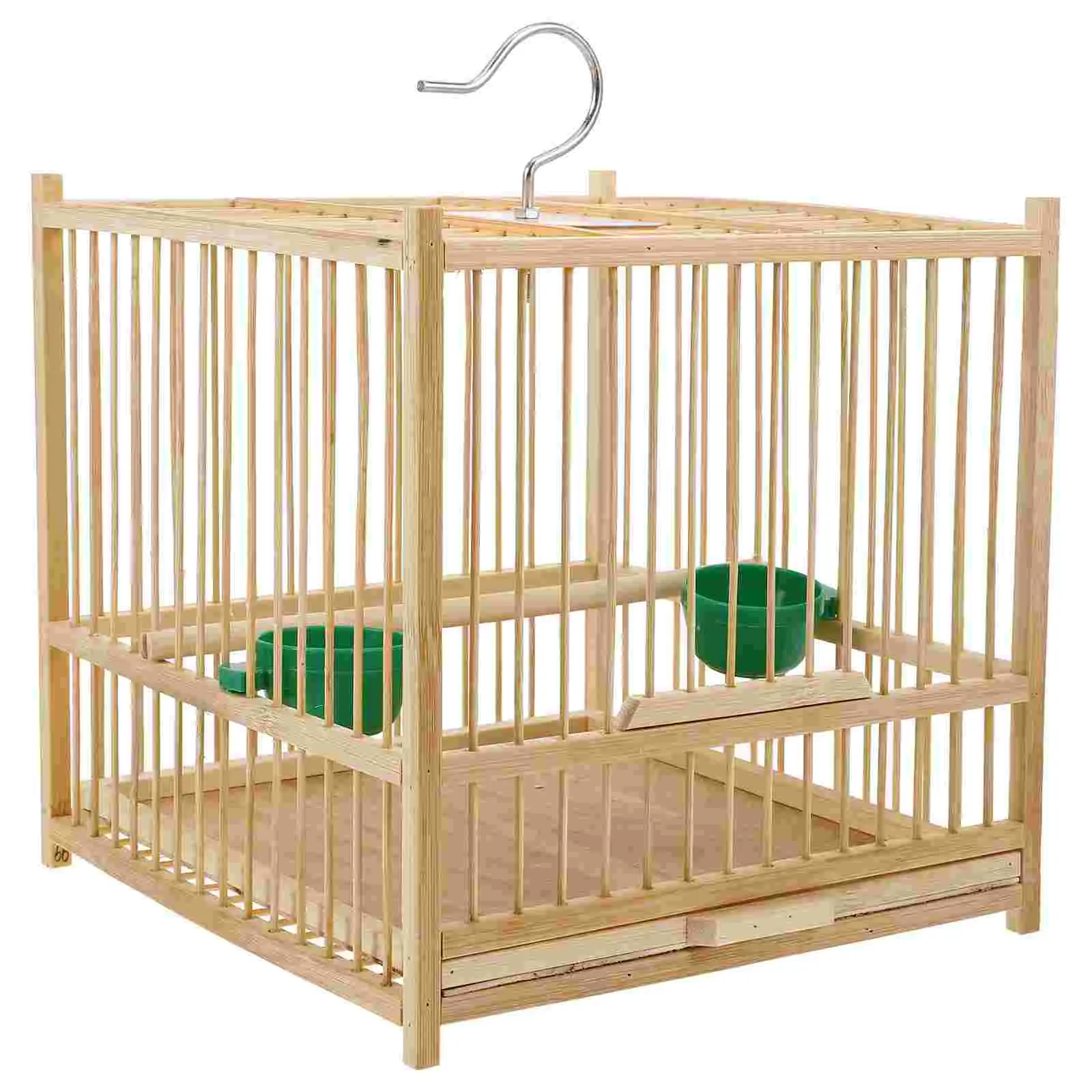Bamboo Birdcage Small Bird Cage With Hanging Hook Durable Bamboo Material Comfortable Space Bird Cages Nests Pet Products