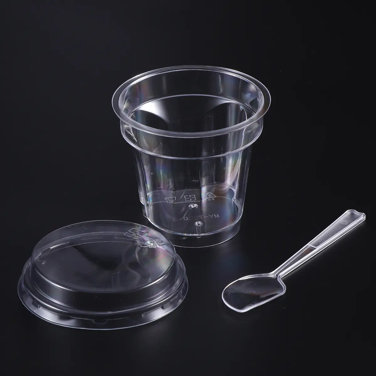 10 Sets Jelly Cup Mini Desert Cups Disposable Parfait with Spoons Cream Dessert Bowls for Desserts Cake Ice Dish Flowerpot