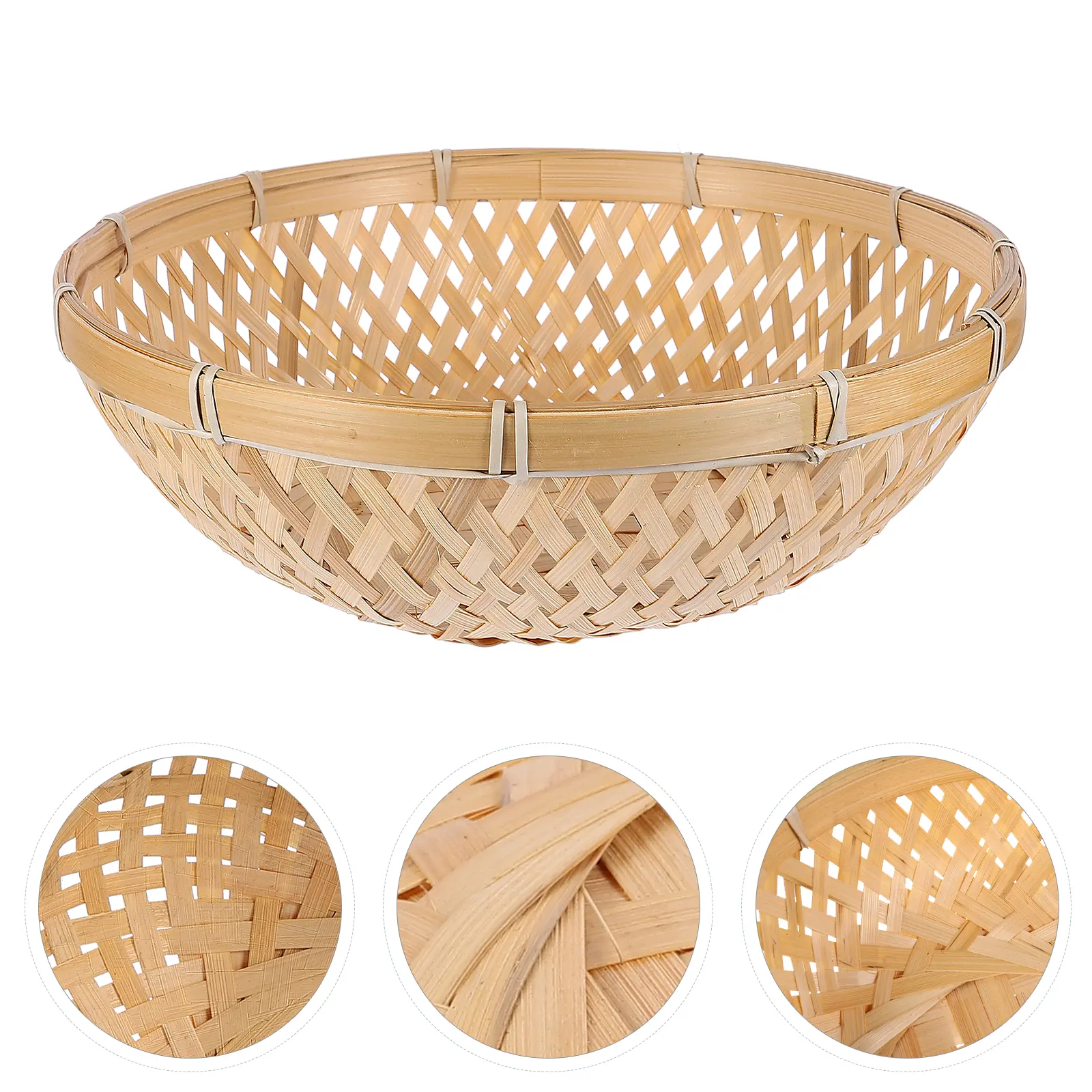 Bamboo Storage Woven Bread Basket 30X9 Eco Friendly Kitchen ganizer Fruit Container Snack Picnic Basket Rural Style
