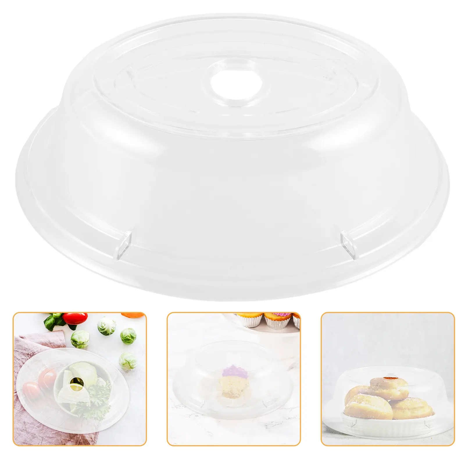 8 Inch Pan Transparent Polycarbonate Food Warmer Covers Microwave Plate Dome Insulation Dish Plastic Cake Versatile Pot Lid