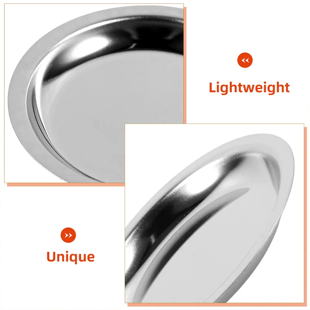 Tea Bag Saucer 304 Stainless Steel Household Tea Bag Holder Round Metal Plate Coaster Cup Mat Kitchen Bar Accessories Storage