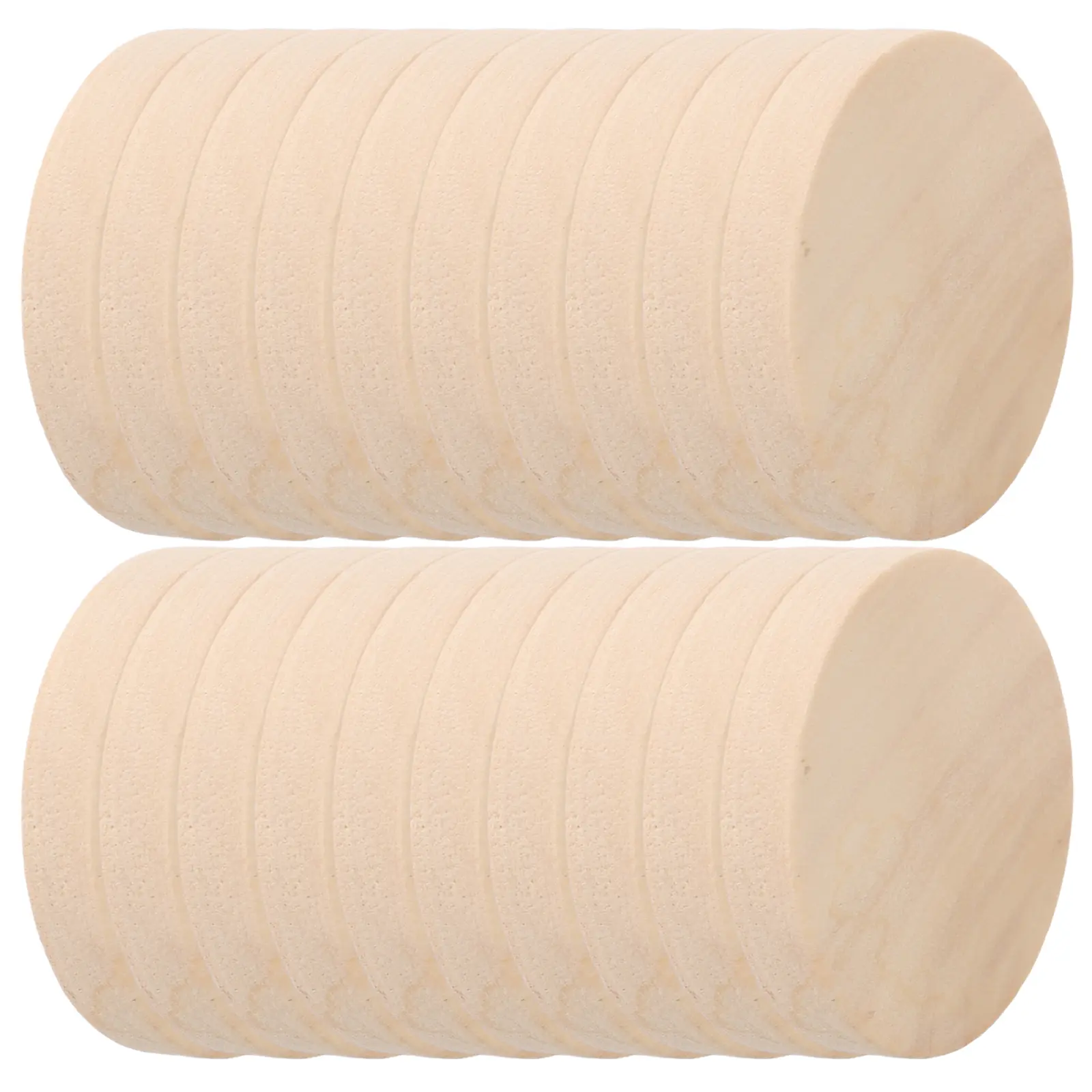 50pcs Solid Wood Rounds Natural Slices for Crafts DIY Discs Game Pieces Smooth Surface Round Projects Small Chips