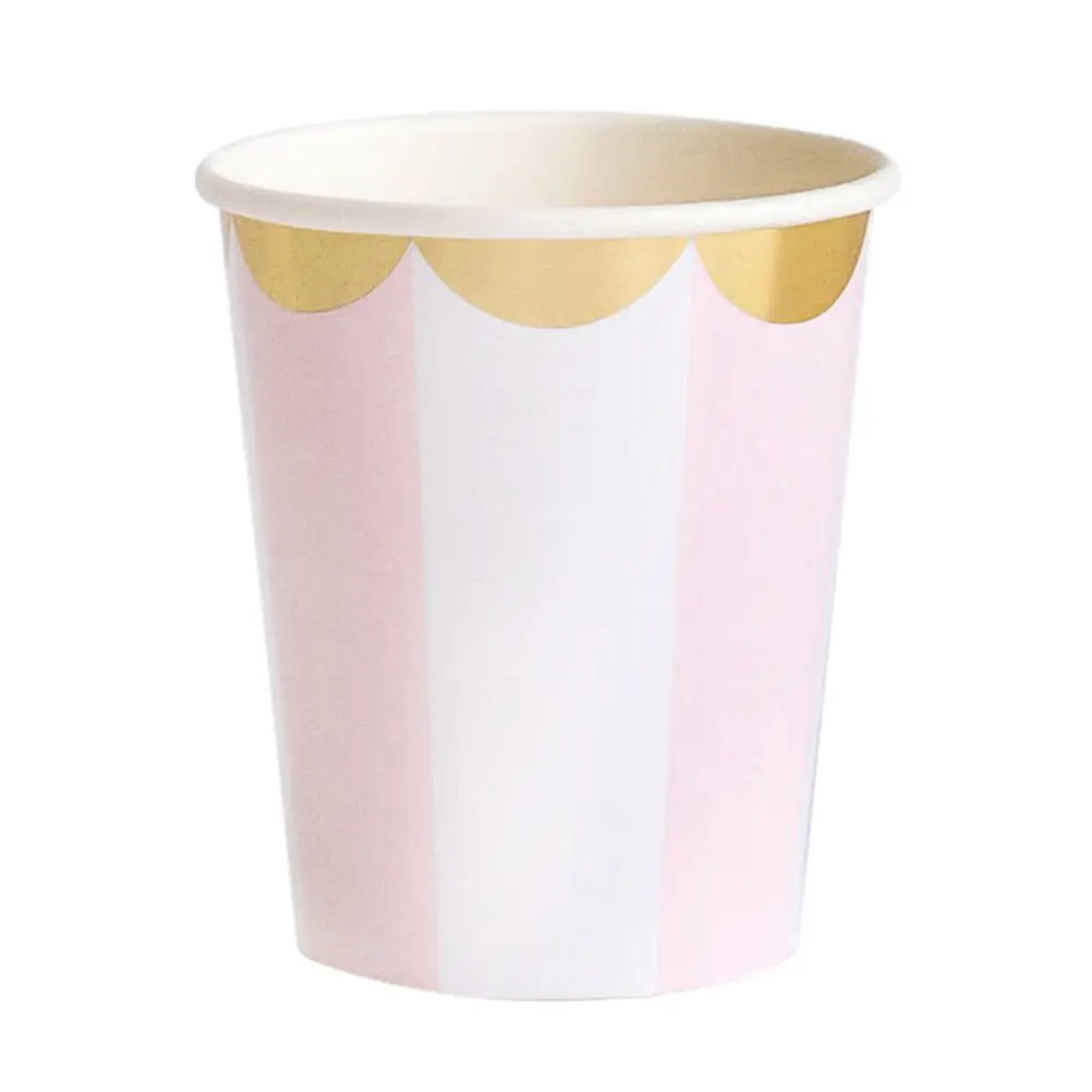8pcs 9inch 8pcs 7inch Paper Plate Set Disposable Cups Straws Tissues Eco Friendly Tableware Kit for Wedding Party Picnic