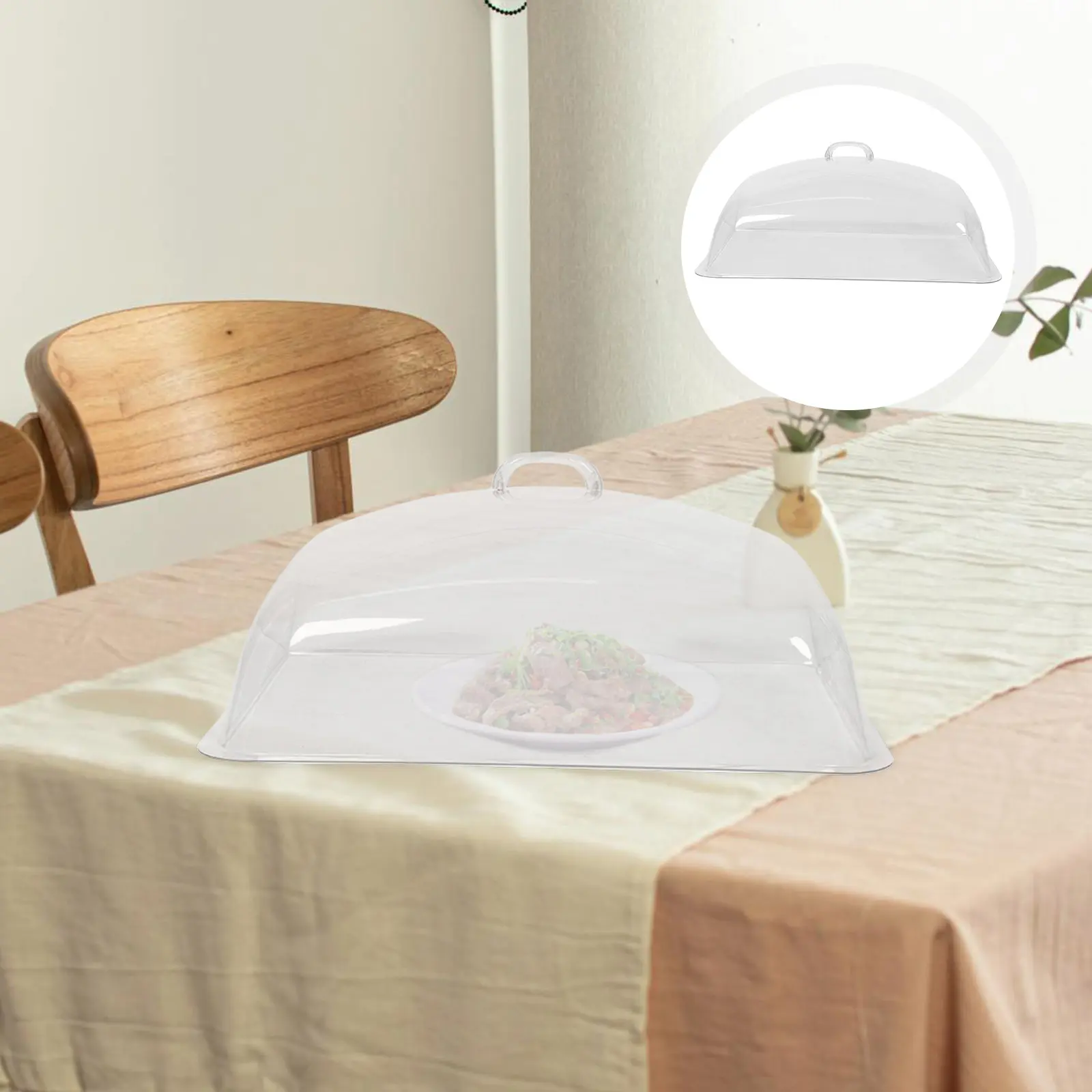 1PC Plastic Food Cover Clear Transparent Dust Proof Lid Cake Bread Serving Dish Protector Easy Clean Storage