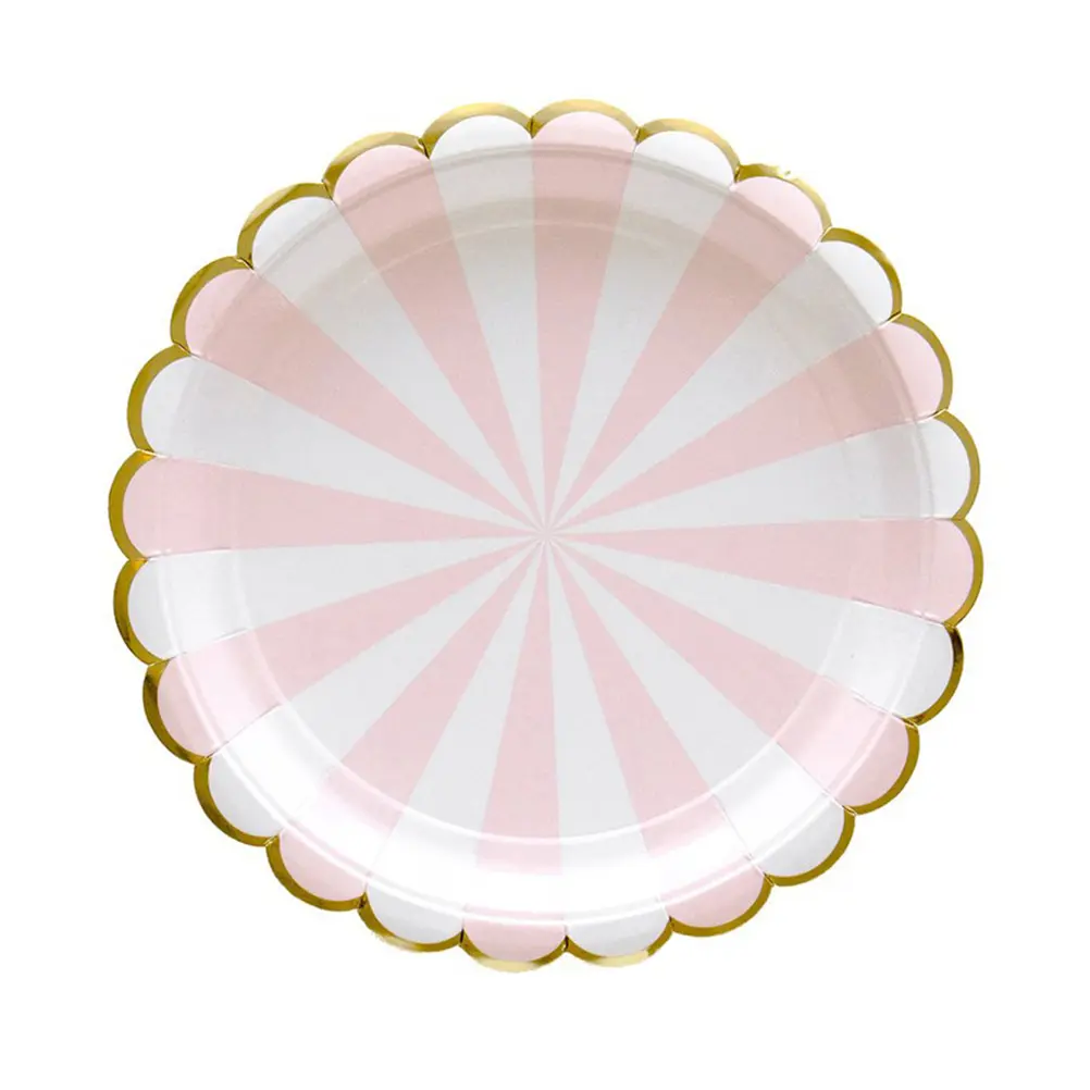 8pcs 9inch 8pcs 7inch Paper Plate Set Disposable Cups Straws Tissues Eco Friendly Tableware Kit for Wedding Party Picnic