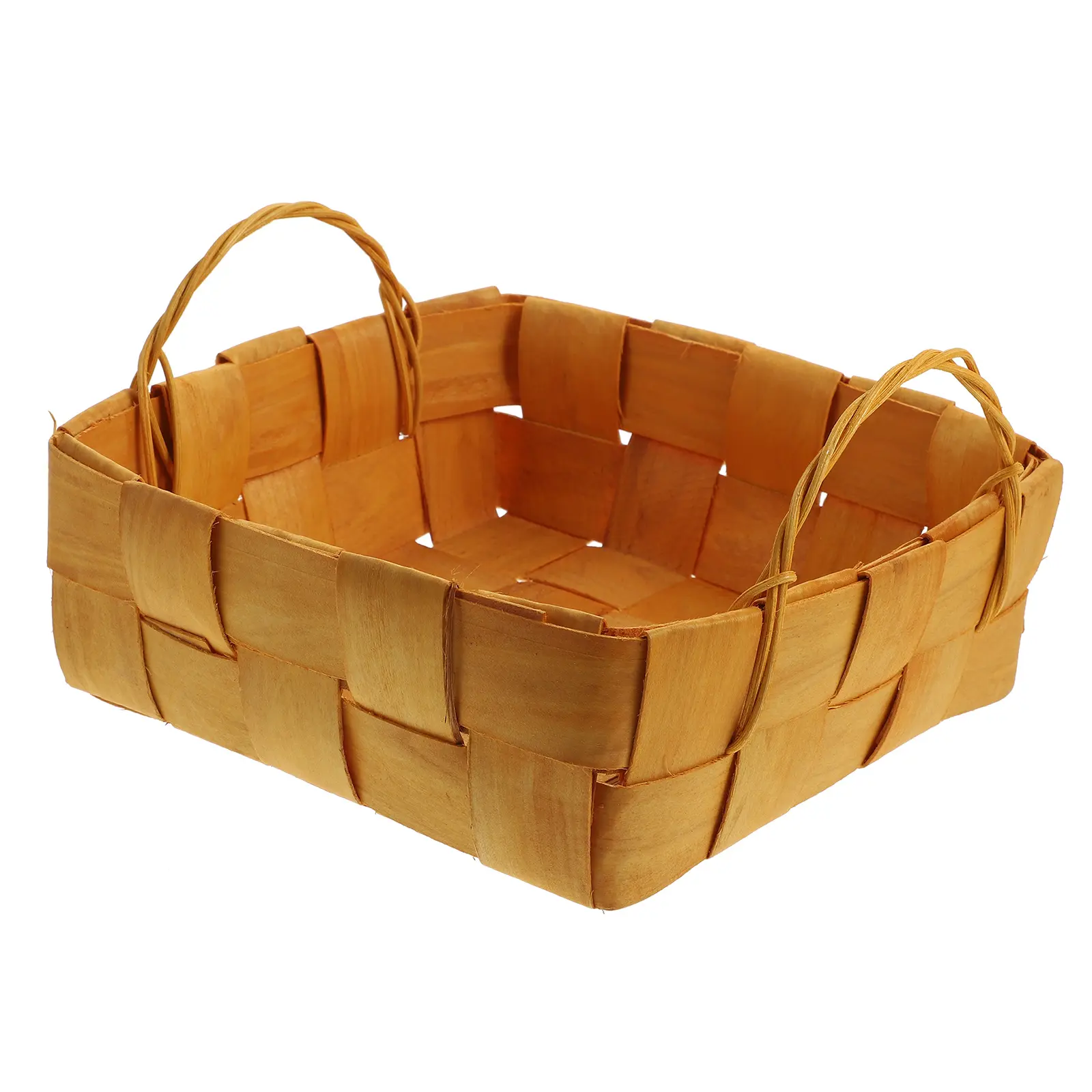 Portable Handheld Storage Basket Container for Home ganization 100% Wood Eco Friendly Sturdy Multi Functional Household