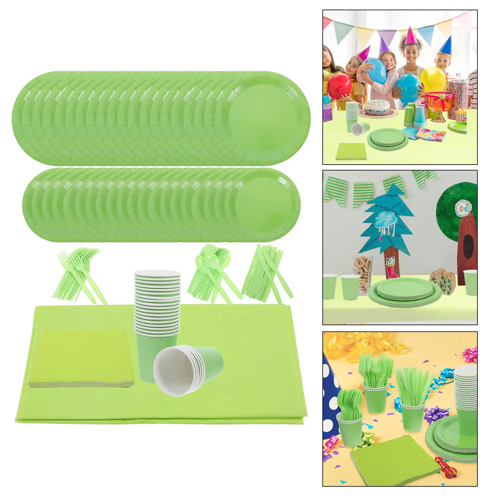 1 set Paper Plate Set for Party Birthday Decorations Disposable Dinnerware Bright Color Fine Workmanship Unique Design No