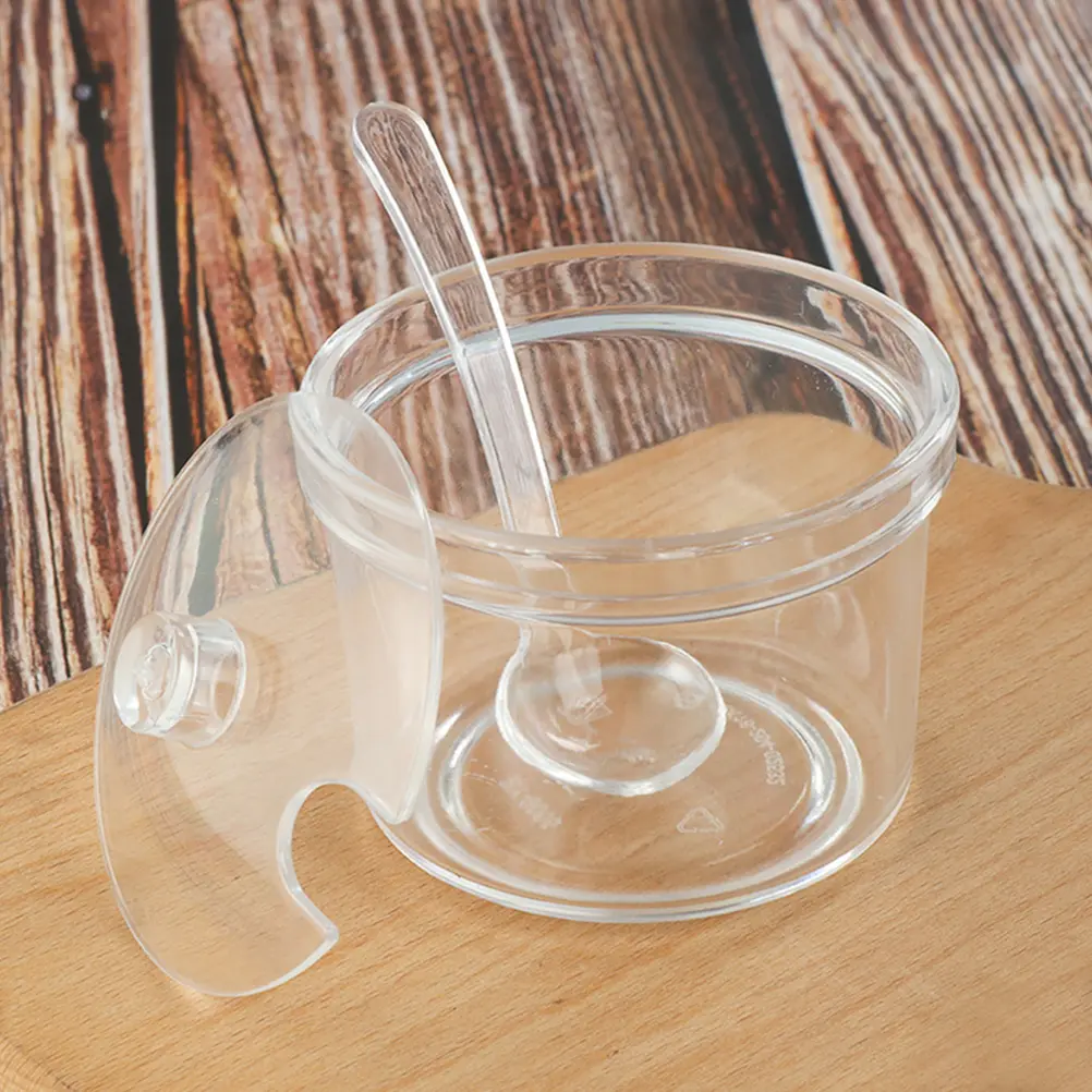 2Pcs Seasoning Jar Large Capacity Salt Sugar Container Clear Acrylic Spice Can Storage Case For Kitchen Restaurant Home Use