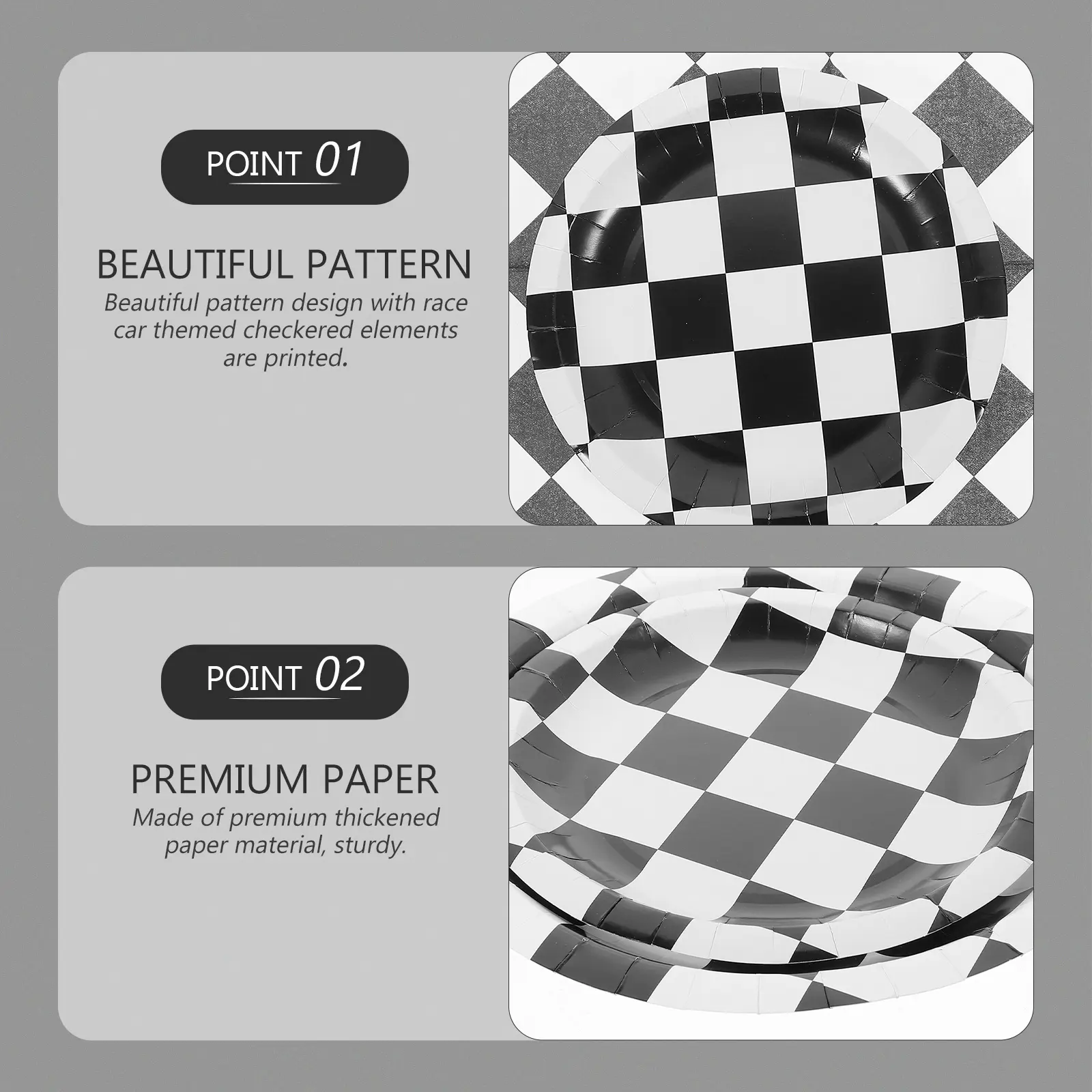 Race Car Checkered Plates Black White Grid Disposable Party Supplies Motorcycle Decorations Napkins Paper Tableware Kitchen Bar