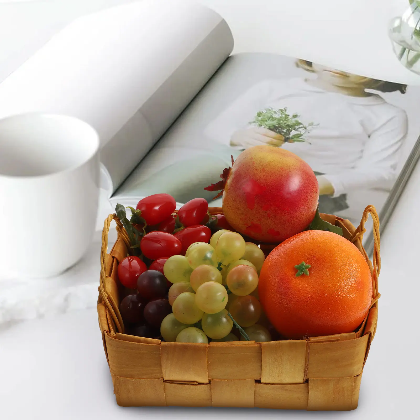 Portable Handheld Storage Basket Container for Home ganization 100% Wood Eco Friendly Sturdy Multi Functional Household
