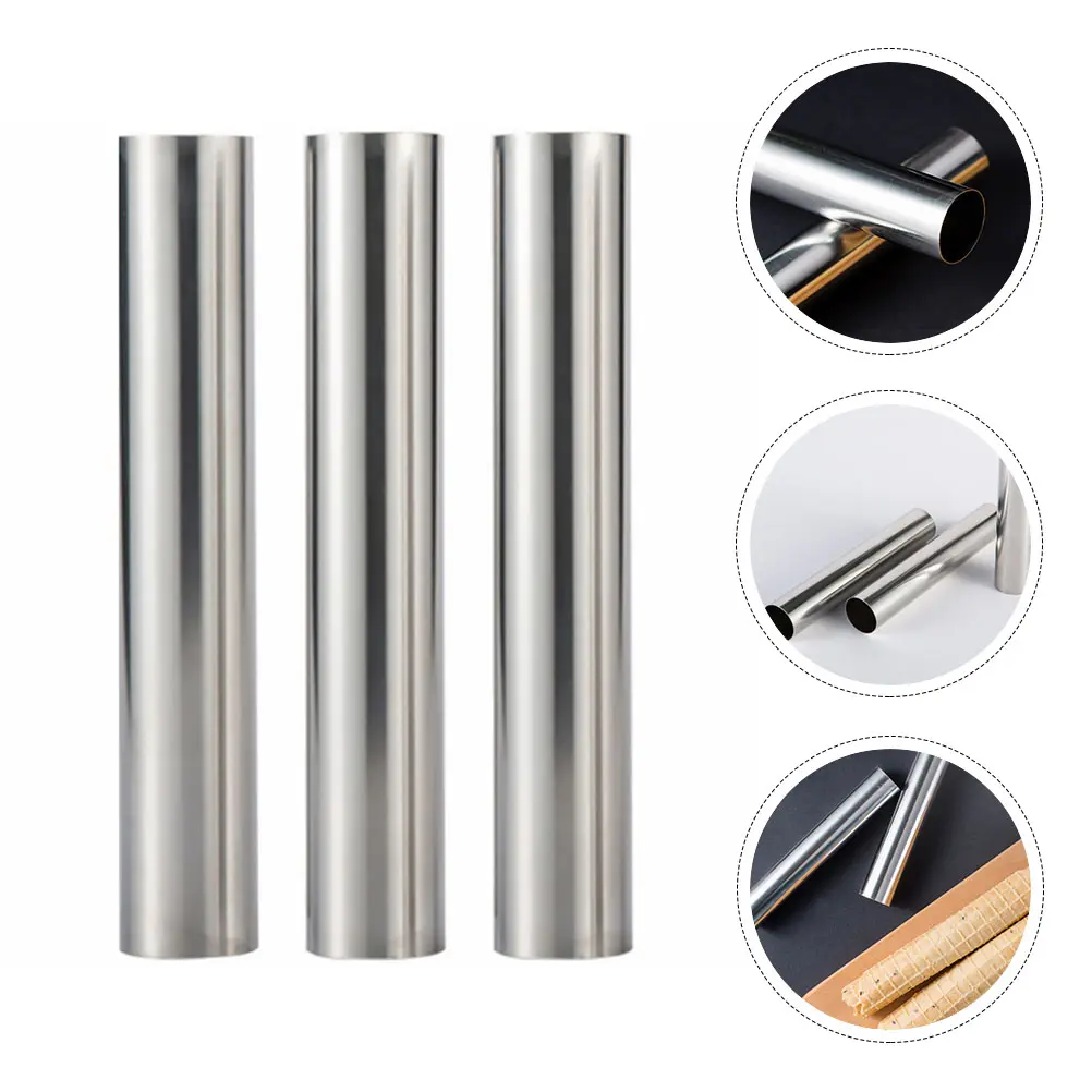 3 Pcs Baking Mold Kitchen Cake Stainless Steel Cannoli Form Tubes Supplies Pastry Molds
