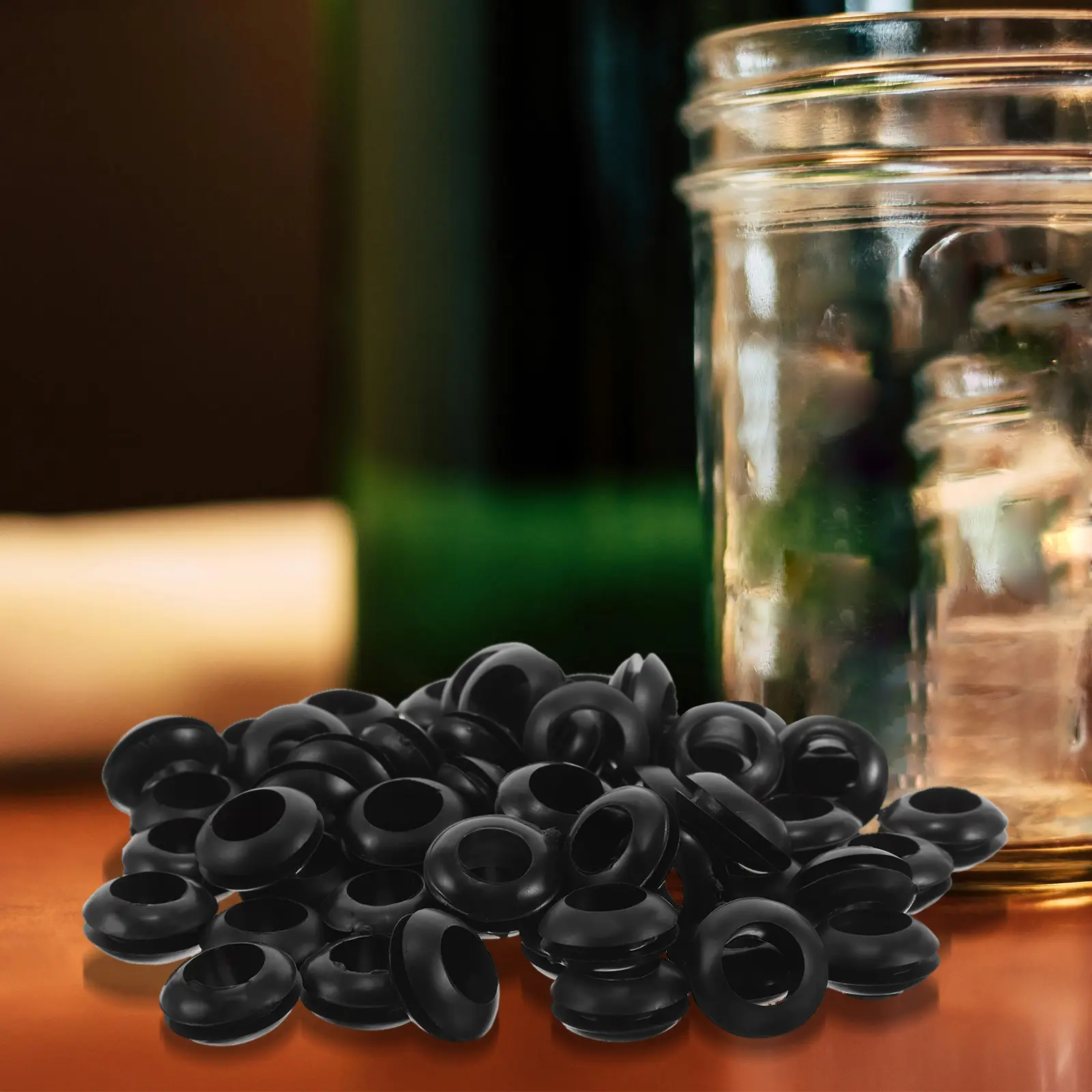 50pcs Fermentation Gasket Canning Jar Rings Airtight Leak Proof Silicone Lid Seals Gaskets Mason Brewer Equipment Kitchen Bar