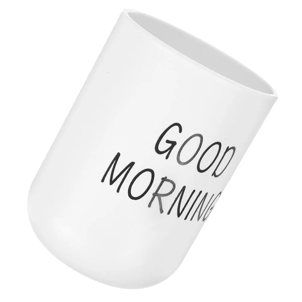 Elegant Frosted Bathroom Tumbler Multifunctional Toothbrush Holder Plastic Oral Cup Makeup Brush Storage Reusable Drinking Glass