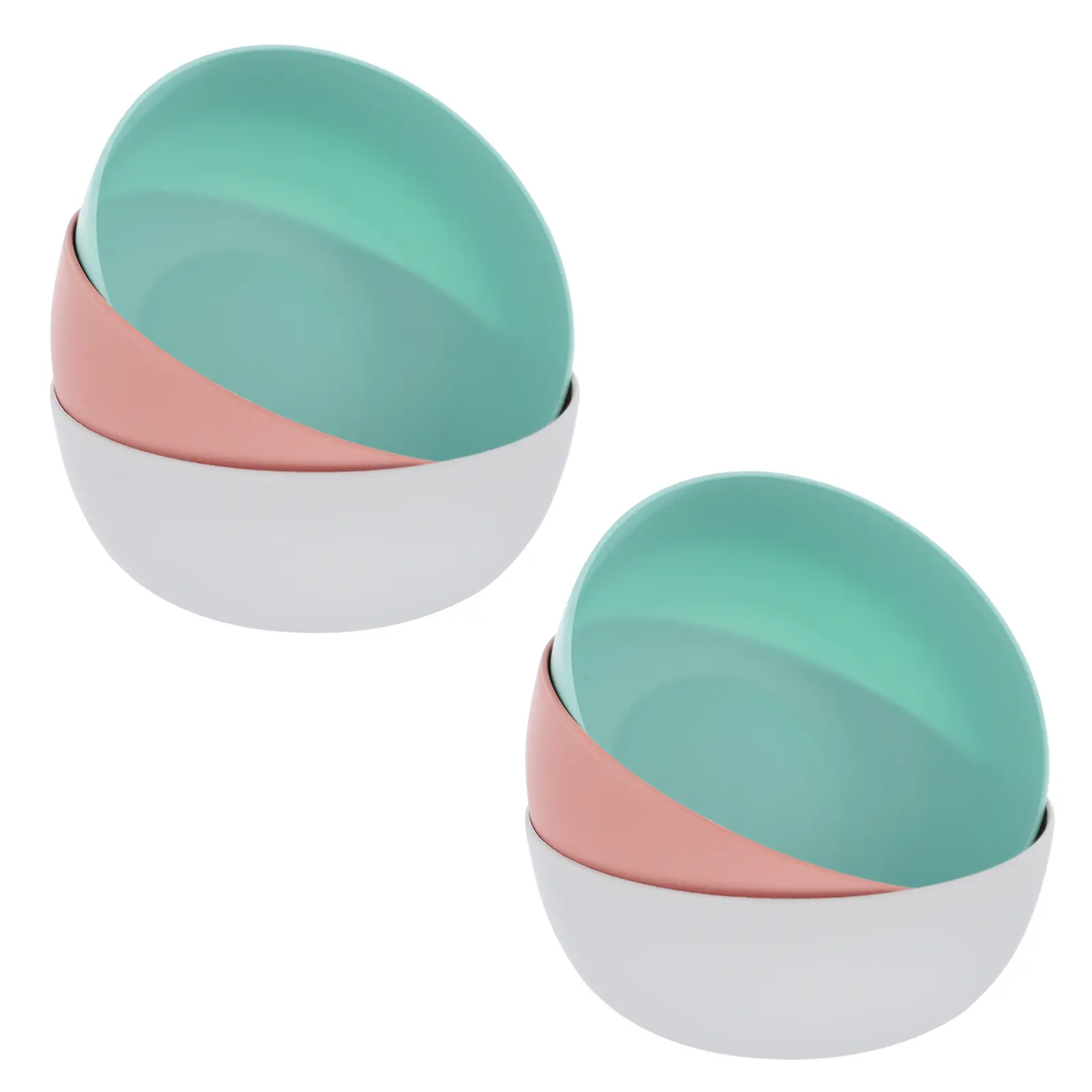 6pcs Plastic Bowl Set Safe Dinnerware Home Fruit Soup Salad Noodle Ramen Rice Bowl Containers Japanese Style