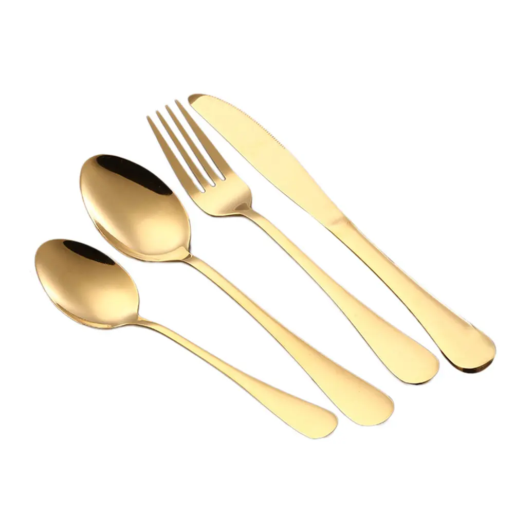 24pcs Stainless Steel Cutlery Set Rust Resistant Knife Fork Spoon Dishwasher Safe Modern Design for Daily
