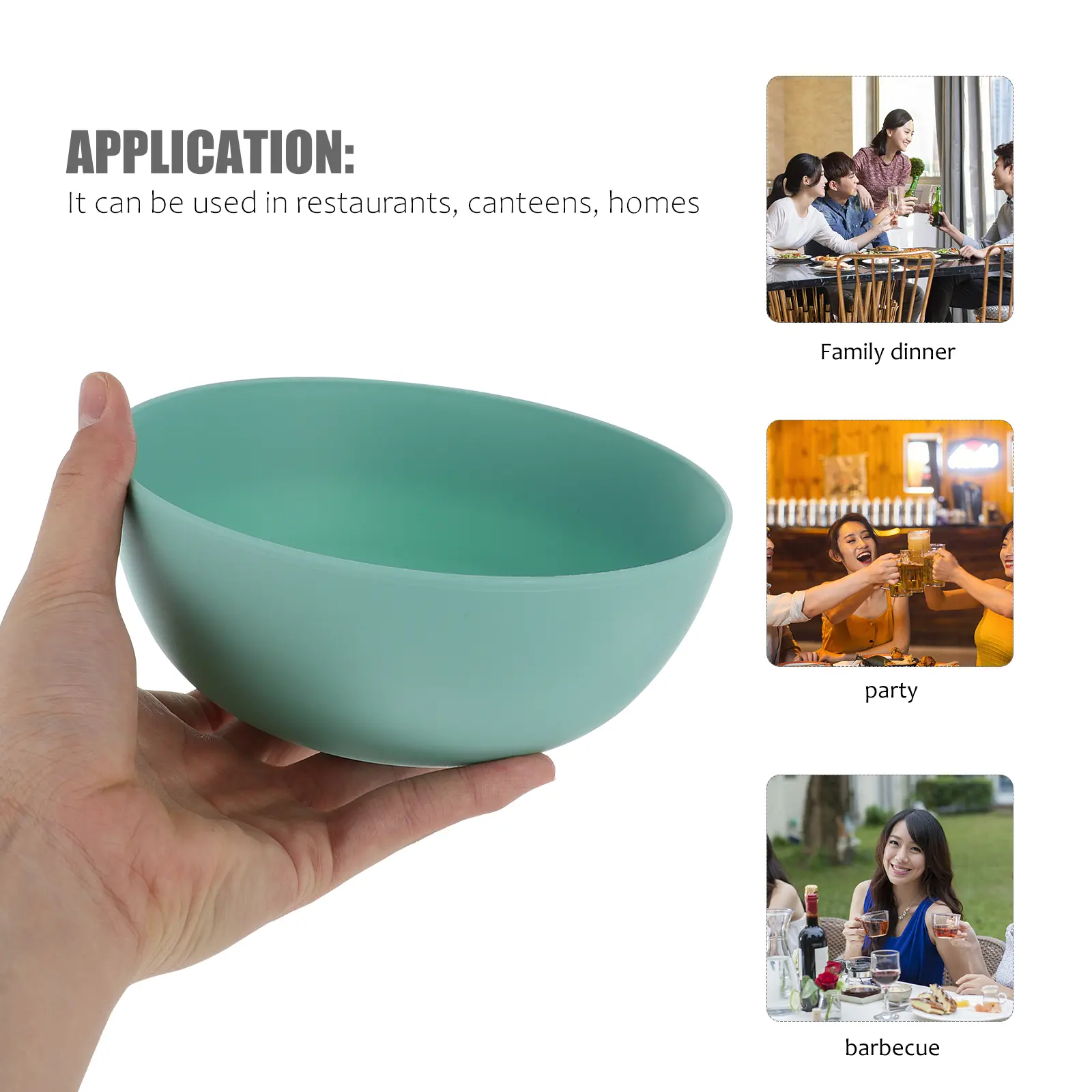 6pcs Plastic Bowl Set Safe Dinnerware Home Fruit Soup Salad Noodle Ramen Rice Bowl Containers Japanese Style