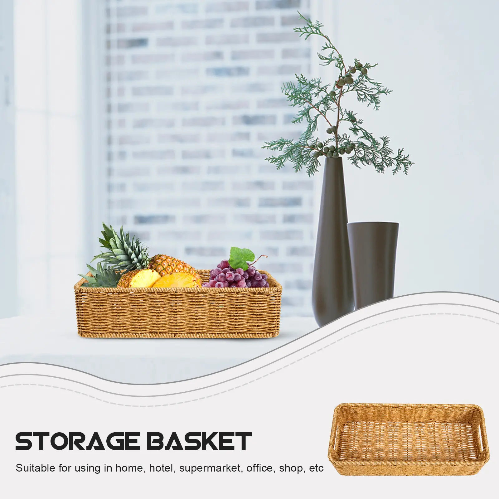 Towel Woven Kitchen Accessory Storage Basket Fruit Bathroom Organizer Kitchen Accessory Housewarming Gift