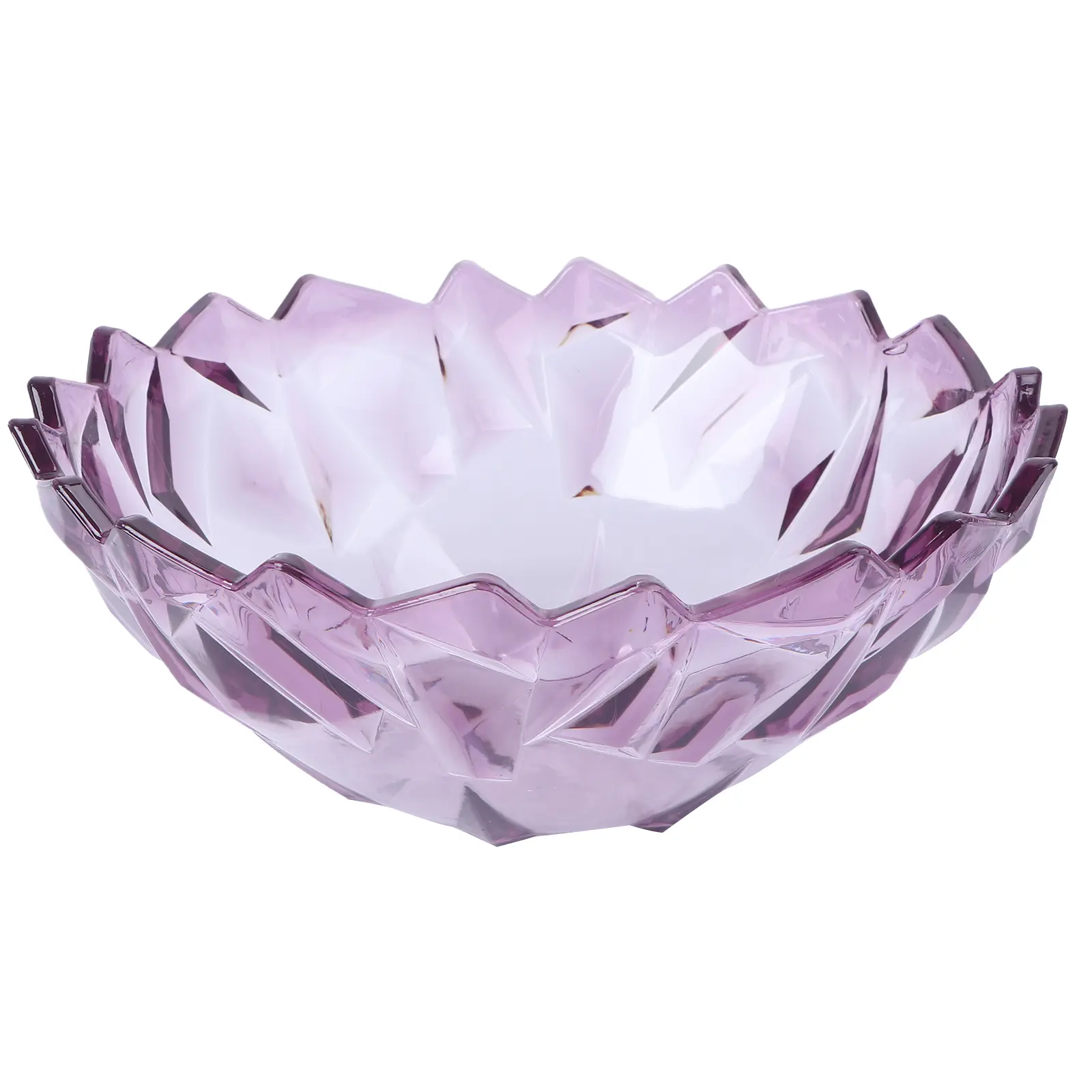 Plastic Snack Tray Fruit Dish Transparent Storage Container Party Serving Tray Creative Candy Plate Purple Diamond Shape