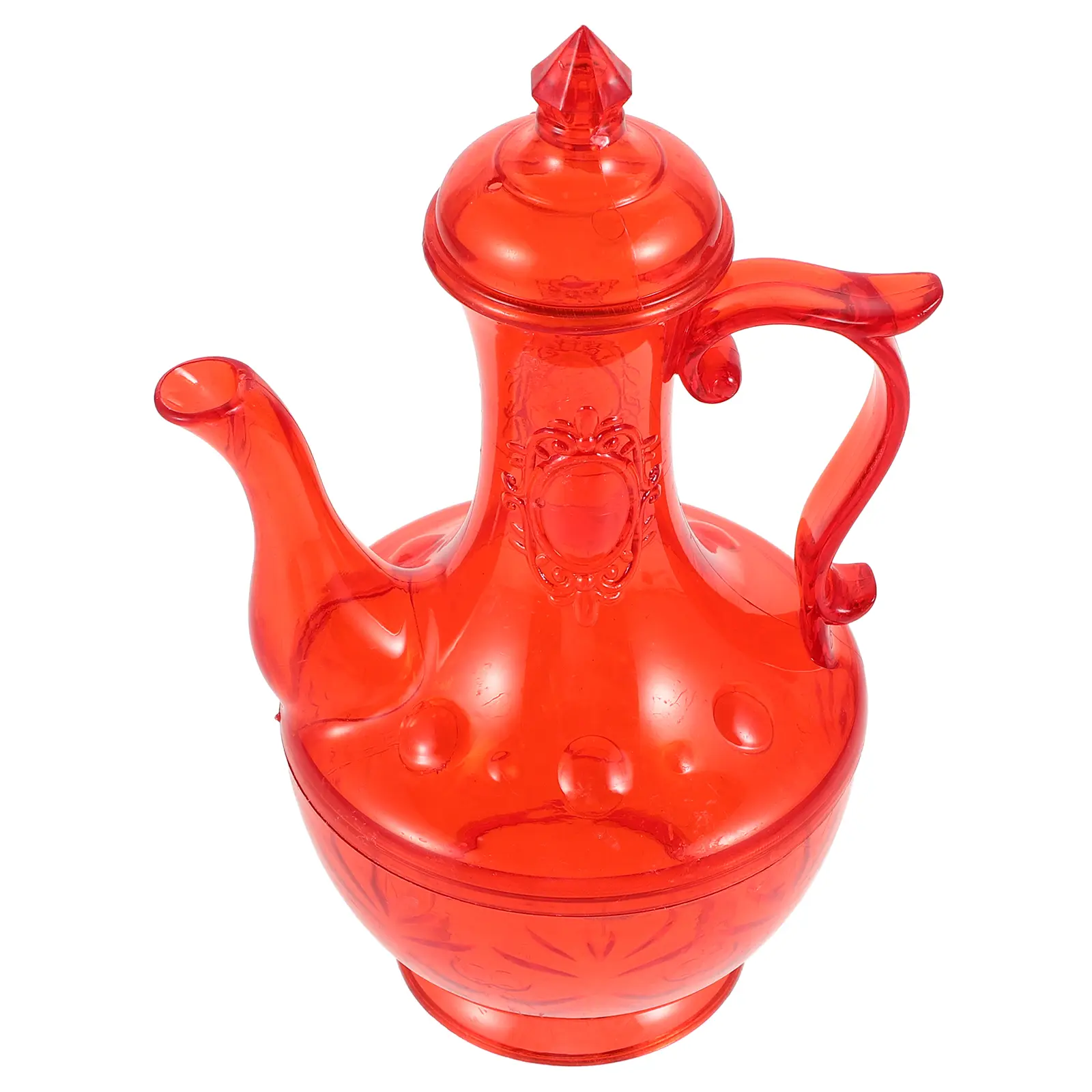 Red Translucent Holy Water Cup Offering Decorative Pot Reusable Plastic Material Ideal for Temple Rituals