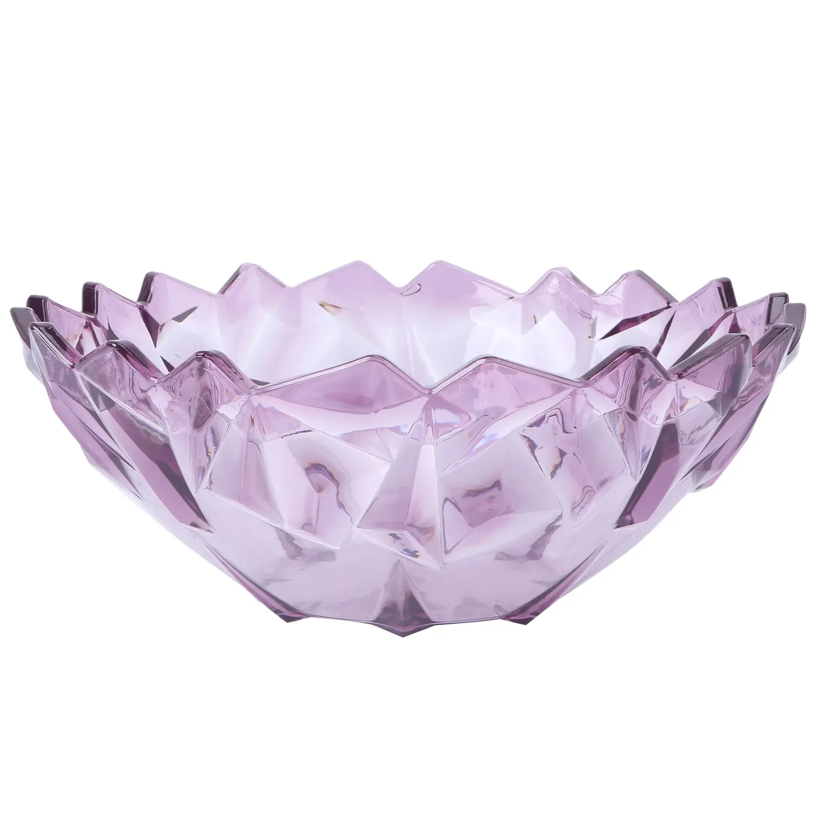 Plastic Snack Tray Fruit Dish Transparent Storage Container Party Serving Tray Creative Candy Plate Purple Diamond Shape
