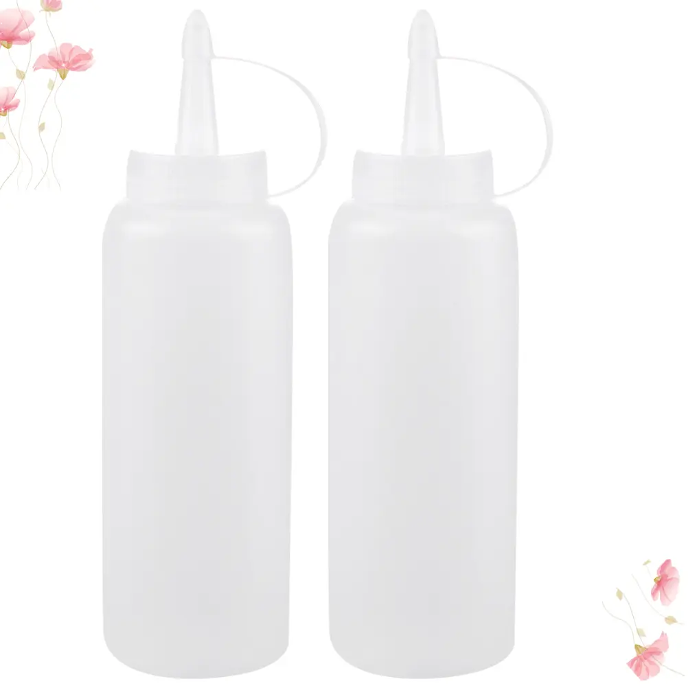 2pcs Condiment Squeeze Bottle Kitchen Salad Dressing Oil Dispenser Sauce -Friendly for Seasonings
