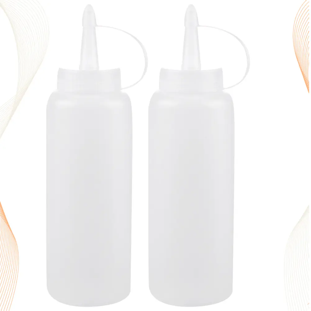 2pcs Condiment Squeeze Bottle Kitchen Salad Dressing Oil Dispenser Sauce -Friendly for Seasonings