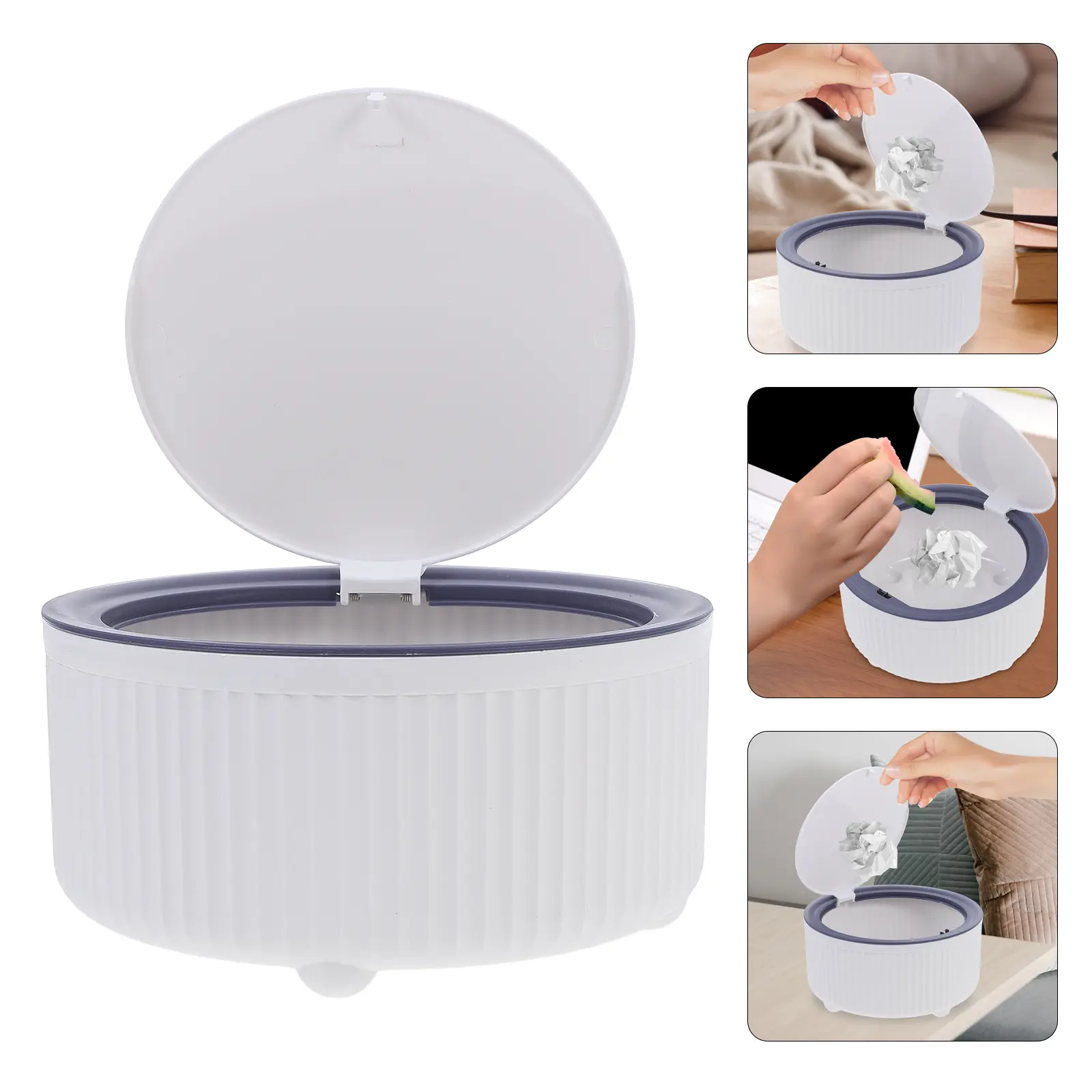 Small Trash Can Rubbish Bin Garbage for Dorm Room Waste Basket Lids Desk Covered Benchtop Convenient Bucket Girl