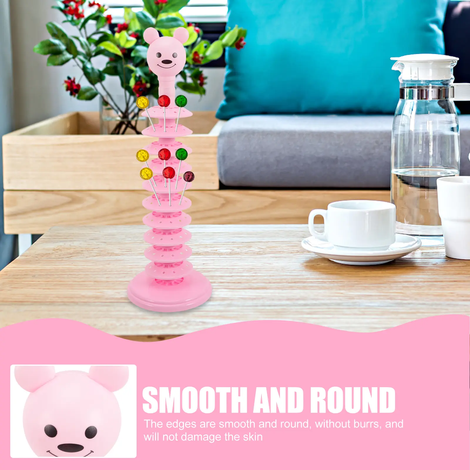10 Layers Display Rack Pink Adjustable Multi layer Lollipop St Plastic Racks Storing Supplies Tabletop Holder