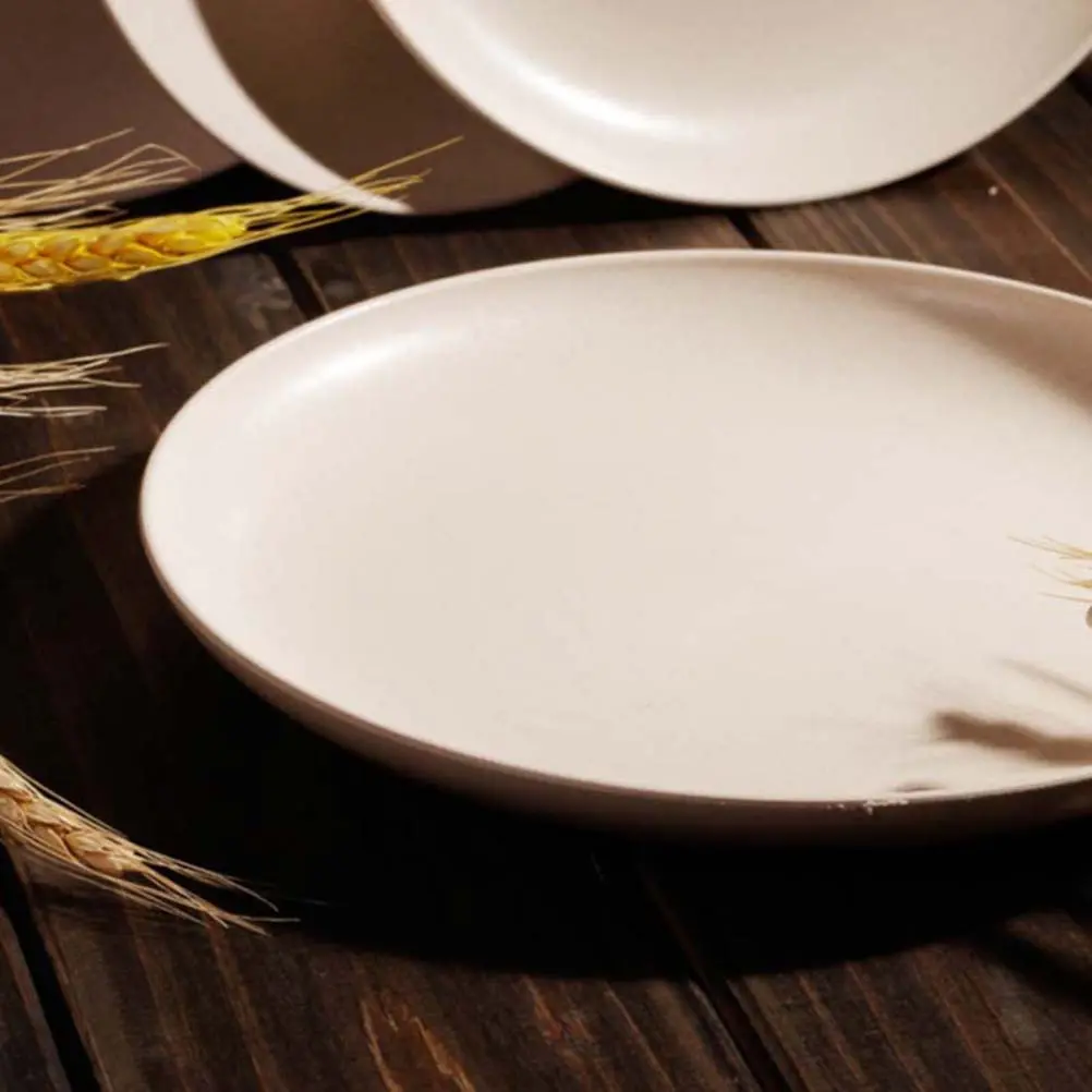Microwave Safe Eco-friendly Wheat Straw Plate Reusable for Home Restaurant Serving Dish Hotel Kitchen Bar Use