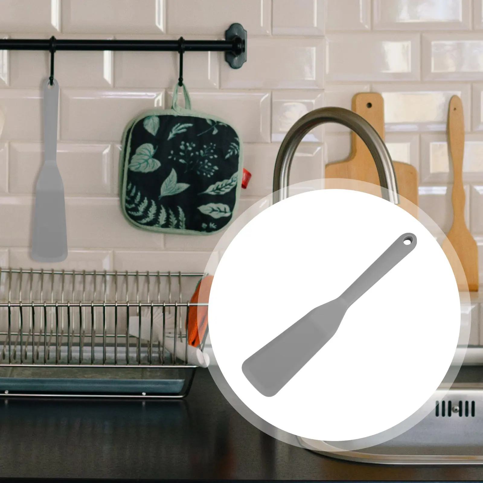 Cookware Silicone Spatula Cooking Turners Multifunction Grey Silica Gel Kitchen