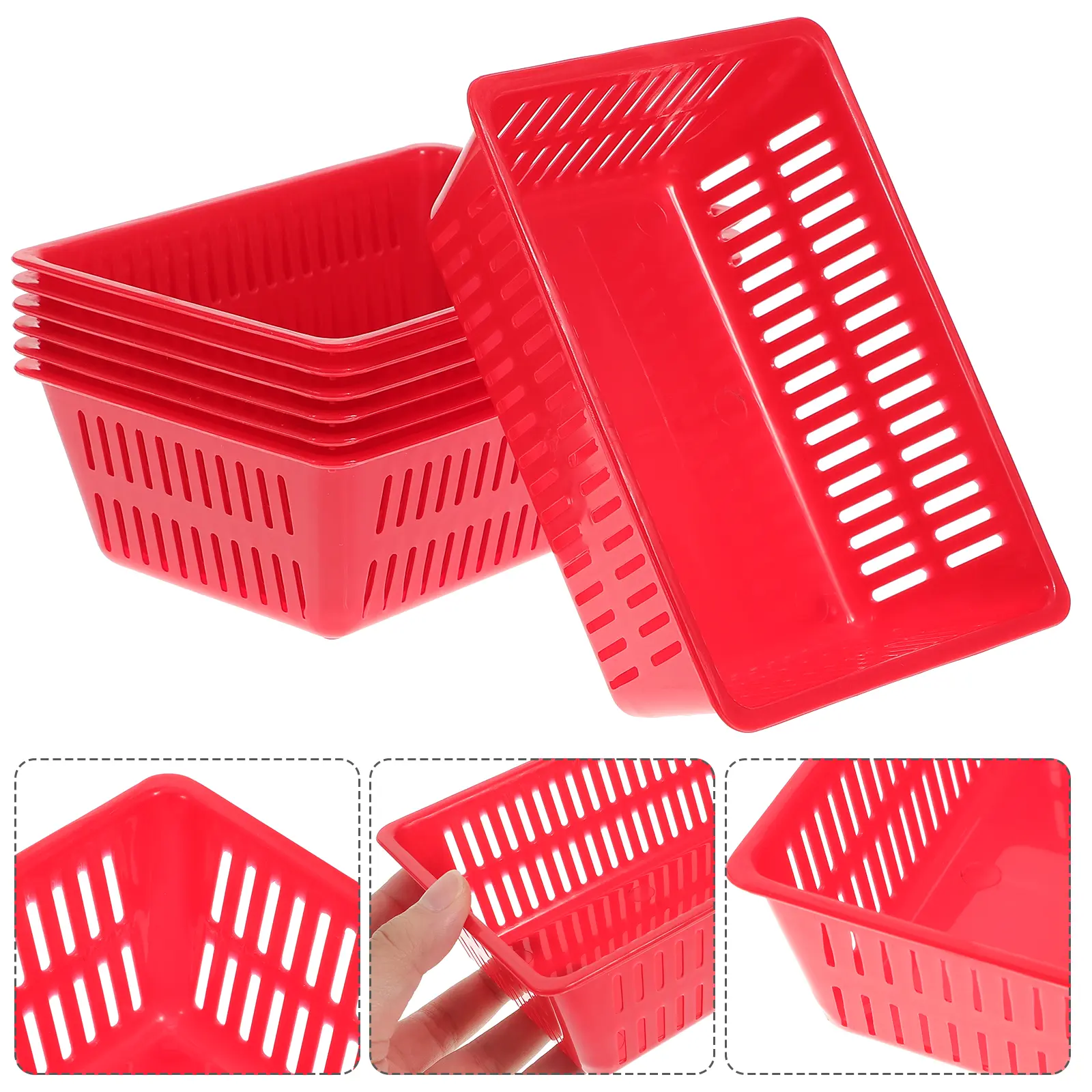 7pcs Plastic Coin Baskets Storage Organizer Decorative Basket for Small Toys Socks Crafts Office Home Large Capacity