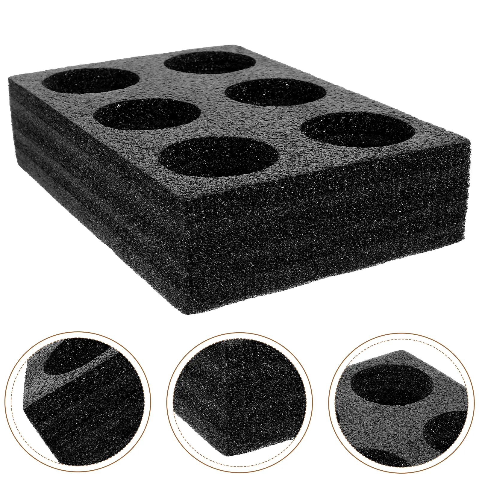 Six Hole Holder Black Plastic Sturdy Design For Coffee Drinks Milk Tea Beverage Holder Drink Carrier Tray Takeout