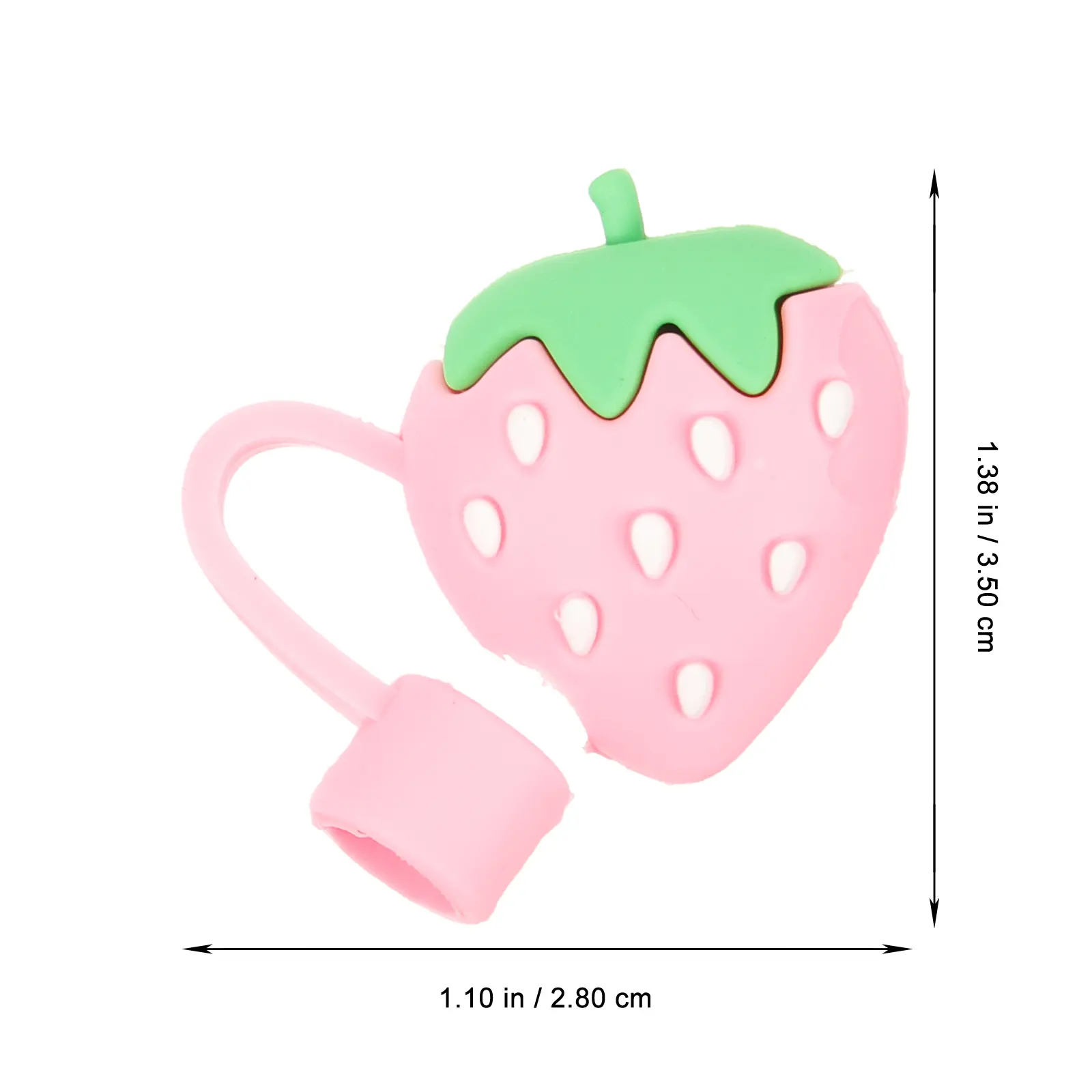 2Pcs Dust Cap Silicone Drinking Cute Strawberry Reusable Plug Straws Caps Party Accessory Straw Tip Cover Straw Cover Bar